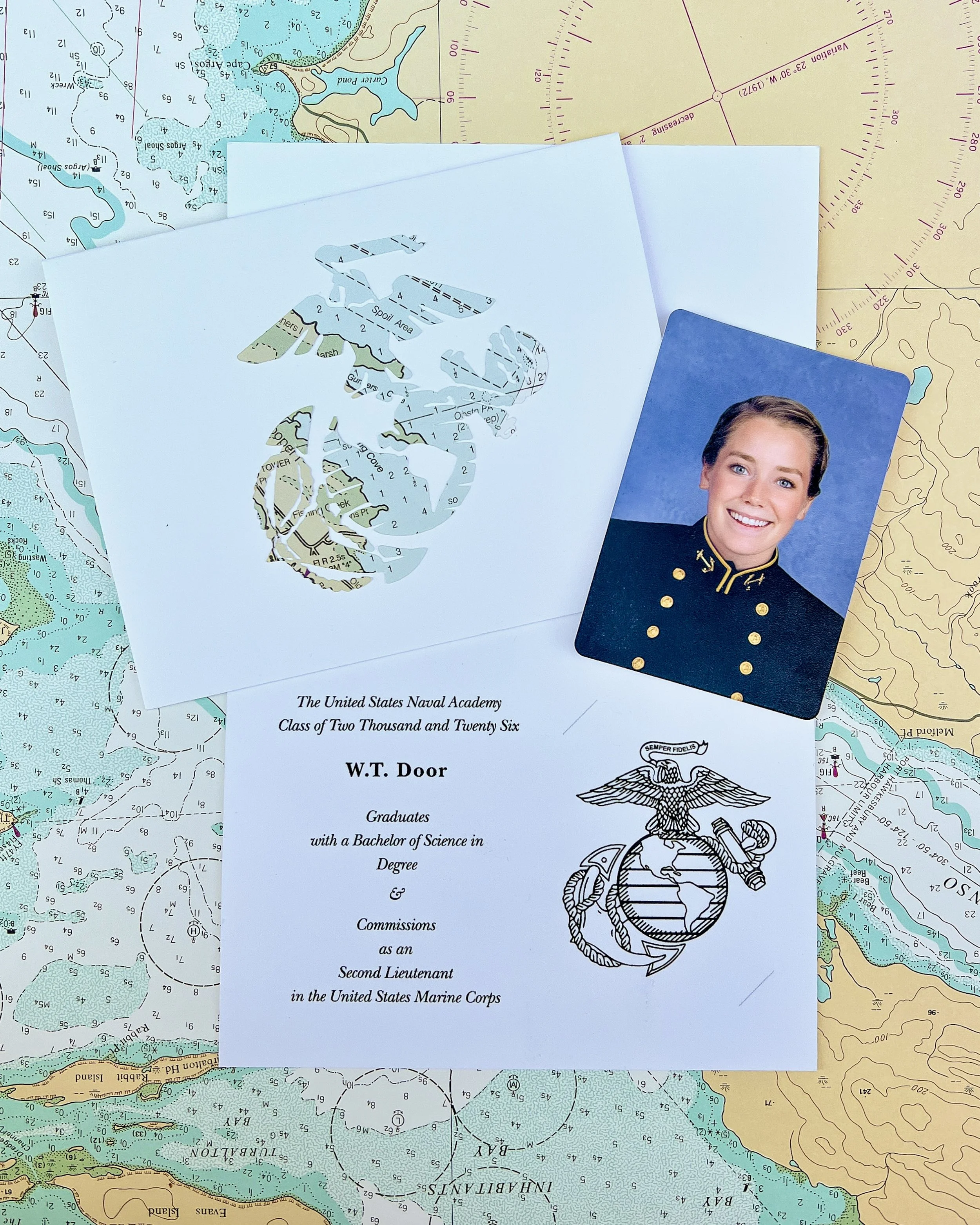 USMC Personalized Graduation Announcement Foldover