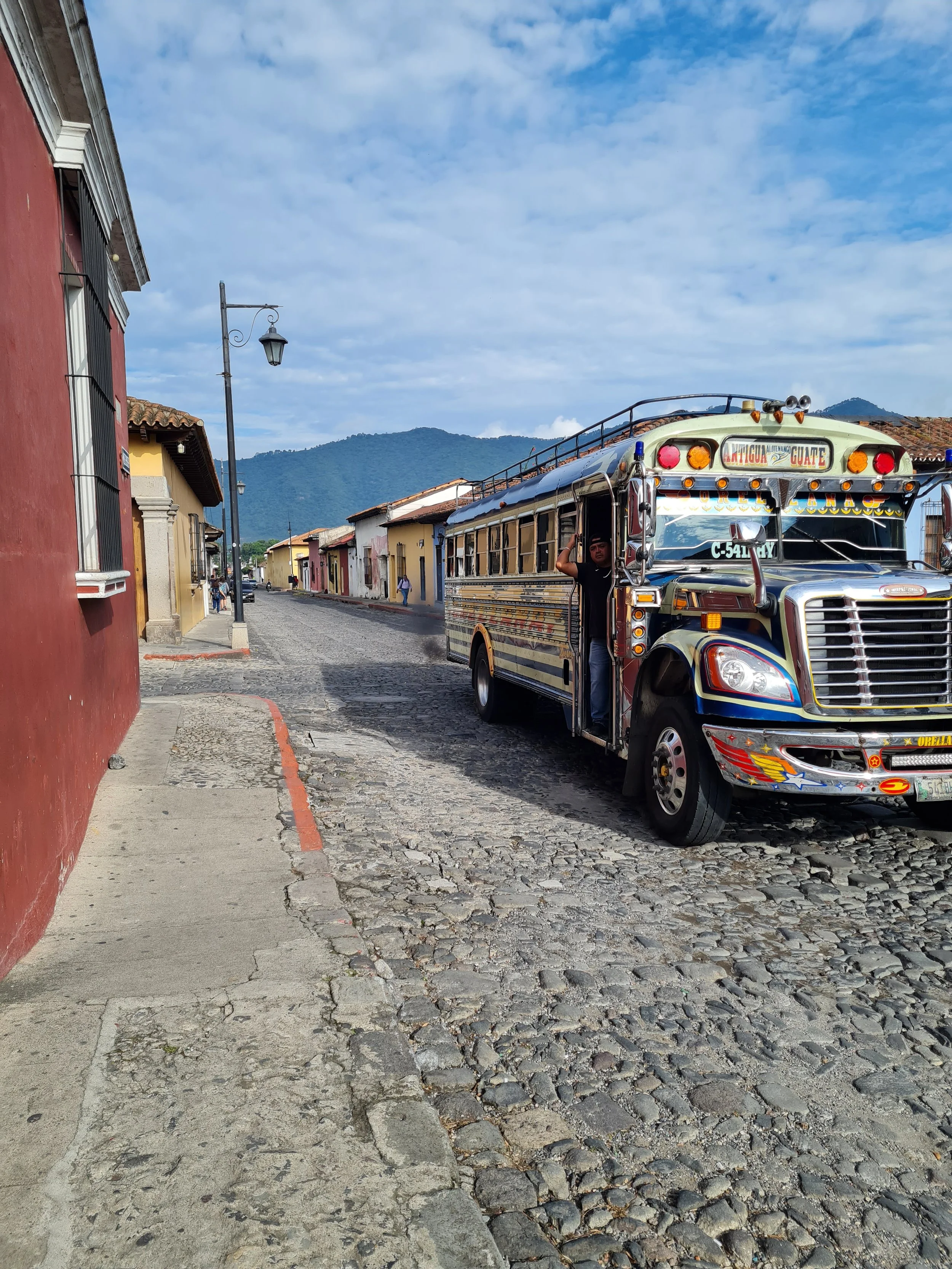Chicken bus on the streets of Antigua