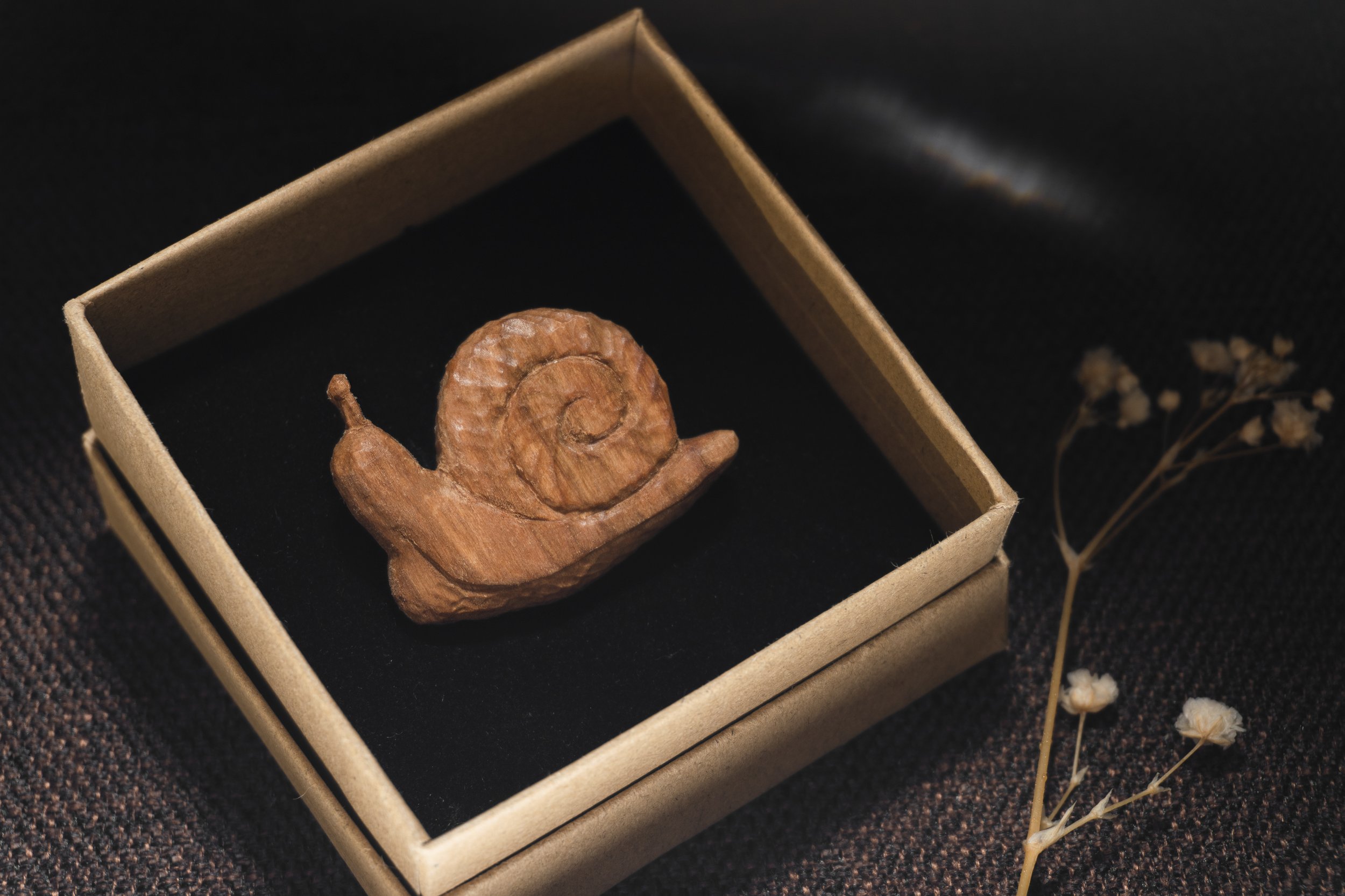 Snail | 30 Animal Series | Handmade Wooden Brooch