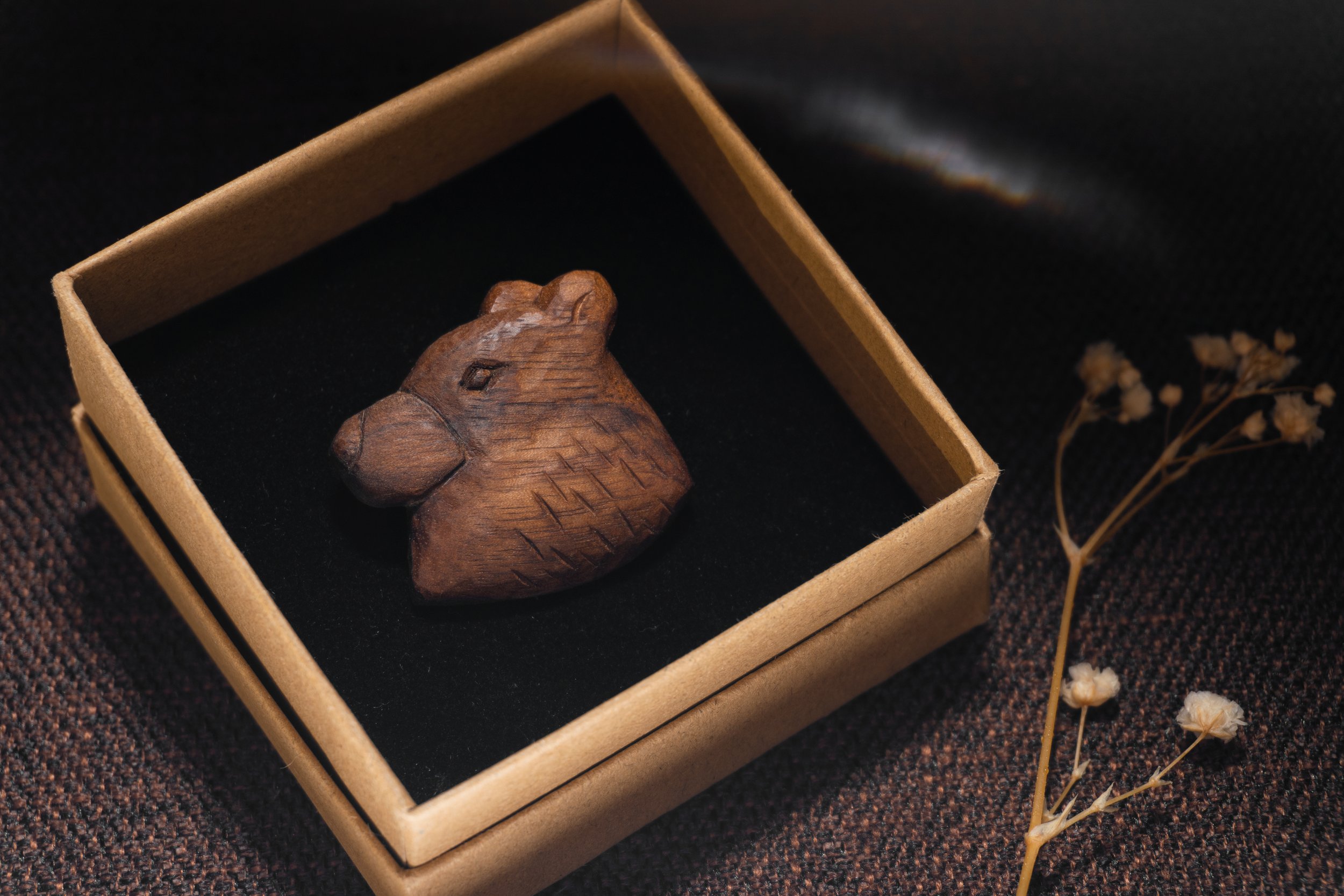 Bear | 30 Animal Series | Handmade Wooden Brooch