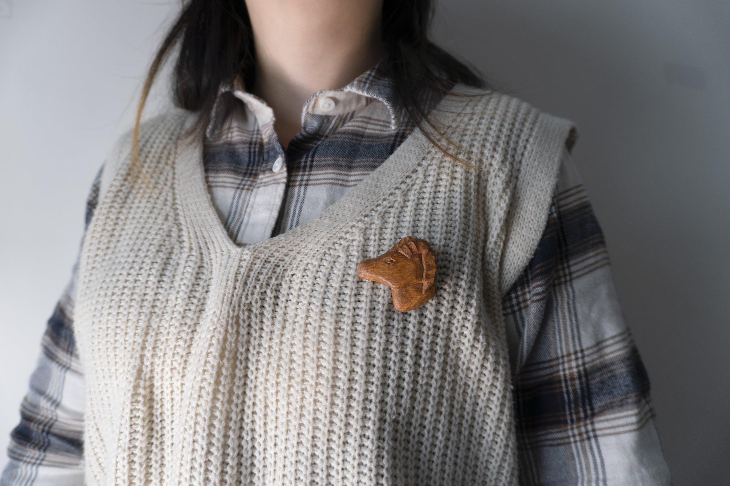 Antelope | 30 Animal Series | Handmade Wooden Brooch