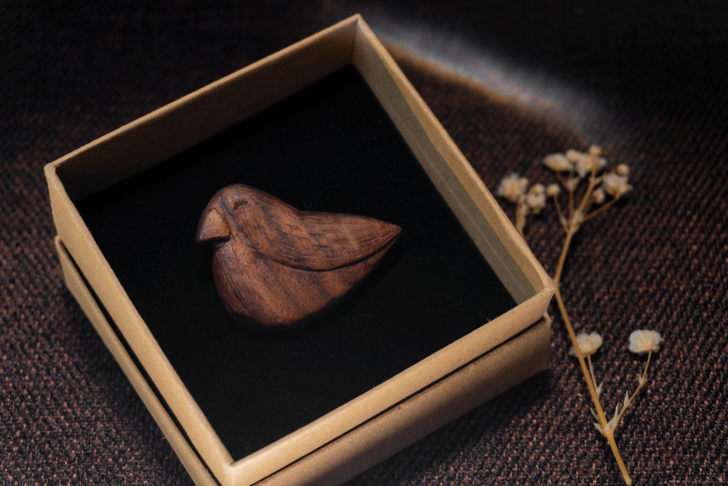 Fledgling | 30 Animal Series | Handmade Wooden Brooch