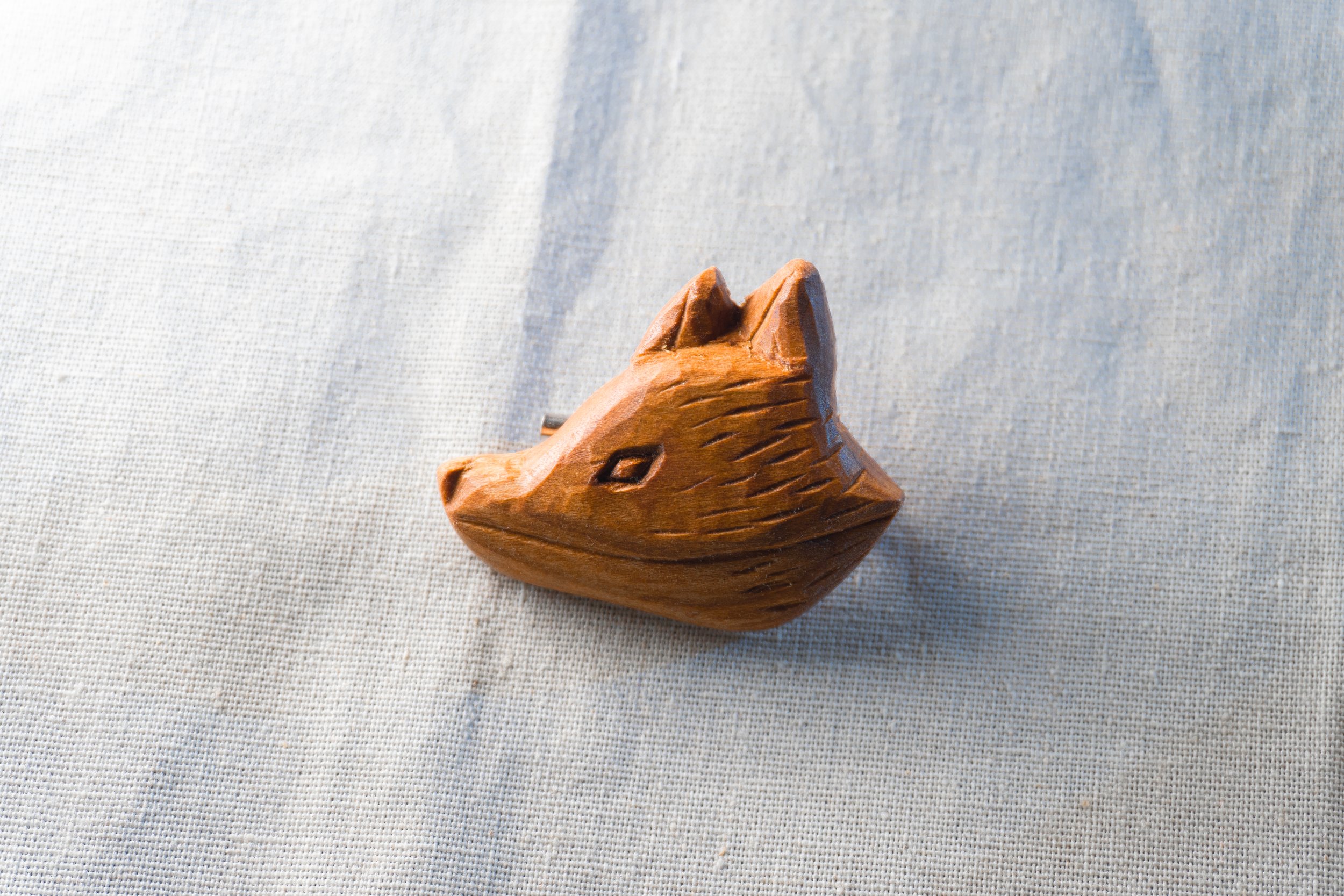 Fox | 30 Animal Series | Handmade Wooden Brooch