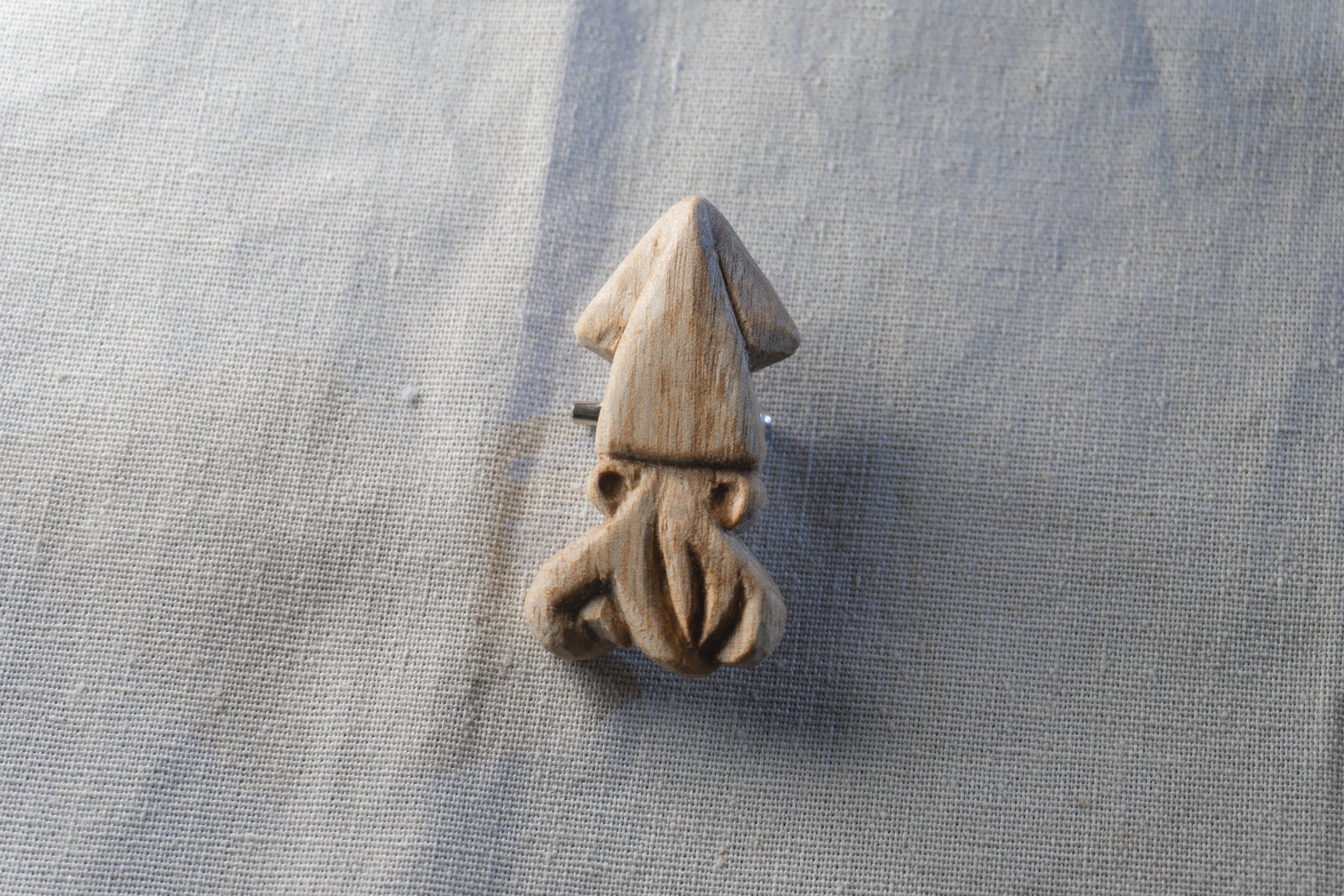 Squid | 30 Animal Series | Handmade Wooden Brooch