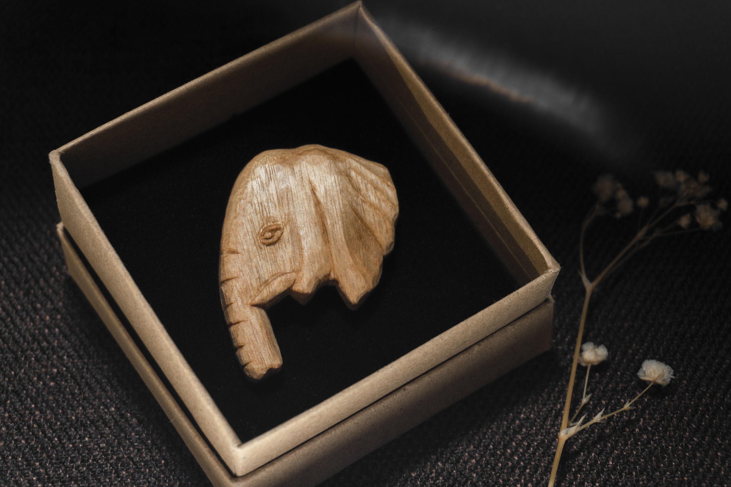 Elephant | 30 Animal Series | Handmade Wooden Brooch