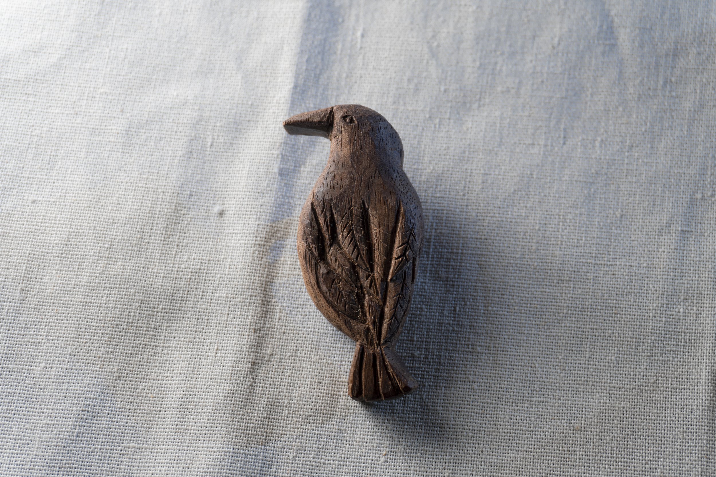 Crow | 30 Animal Series | Handmade Wooden Brooch