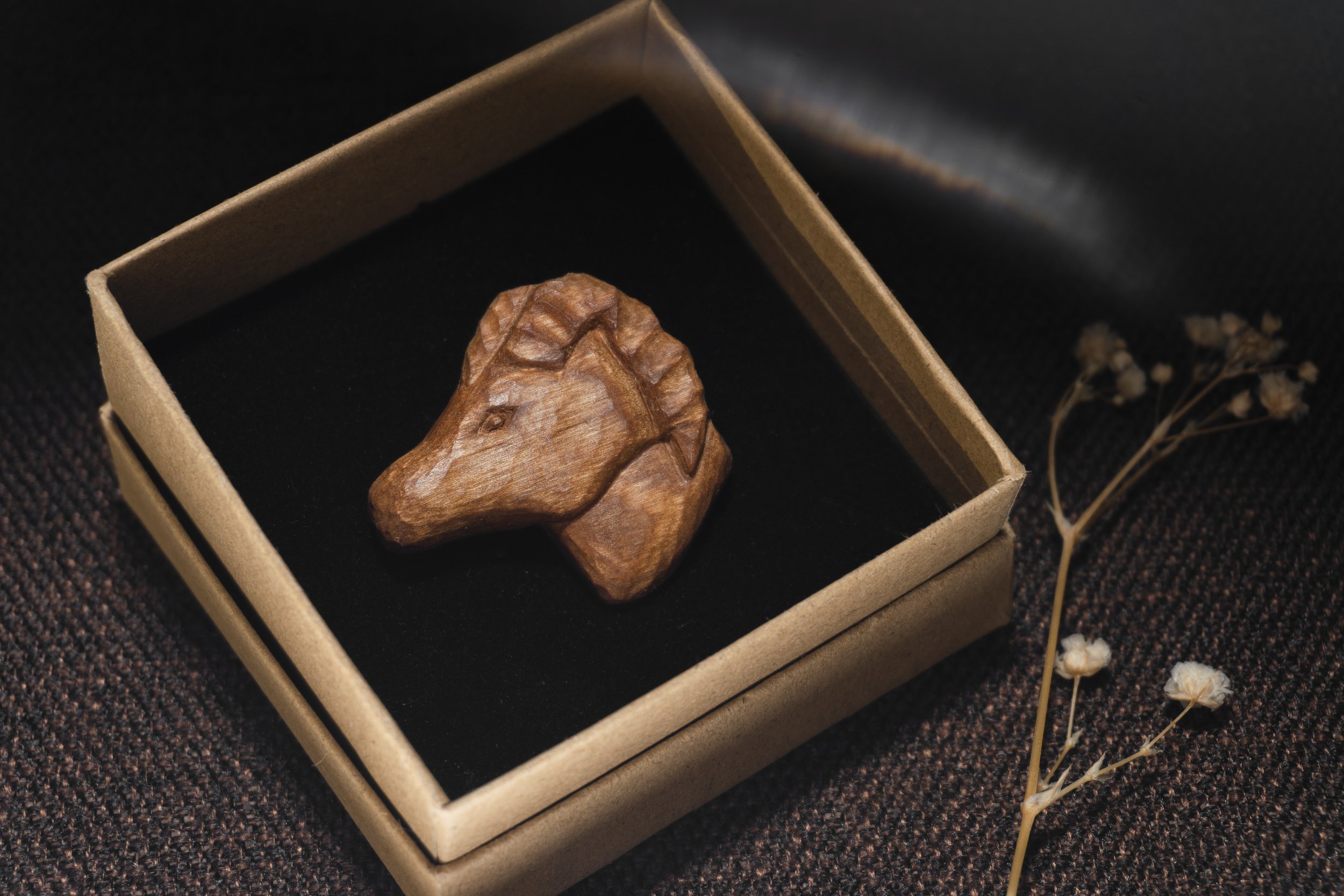 Antelope | 30 Animal Series | Handmade Wooden Brooch