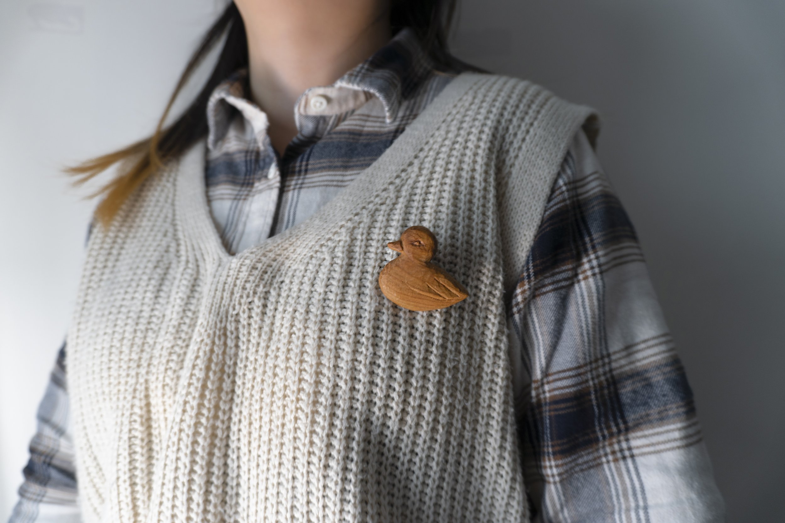 Duck | 30 Animal Series | Handmade Wooden Brooch