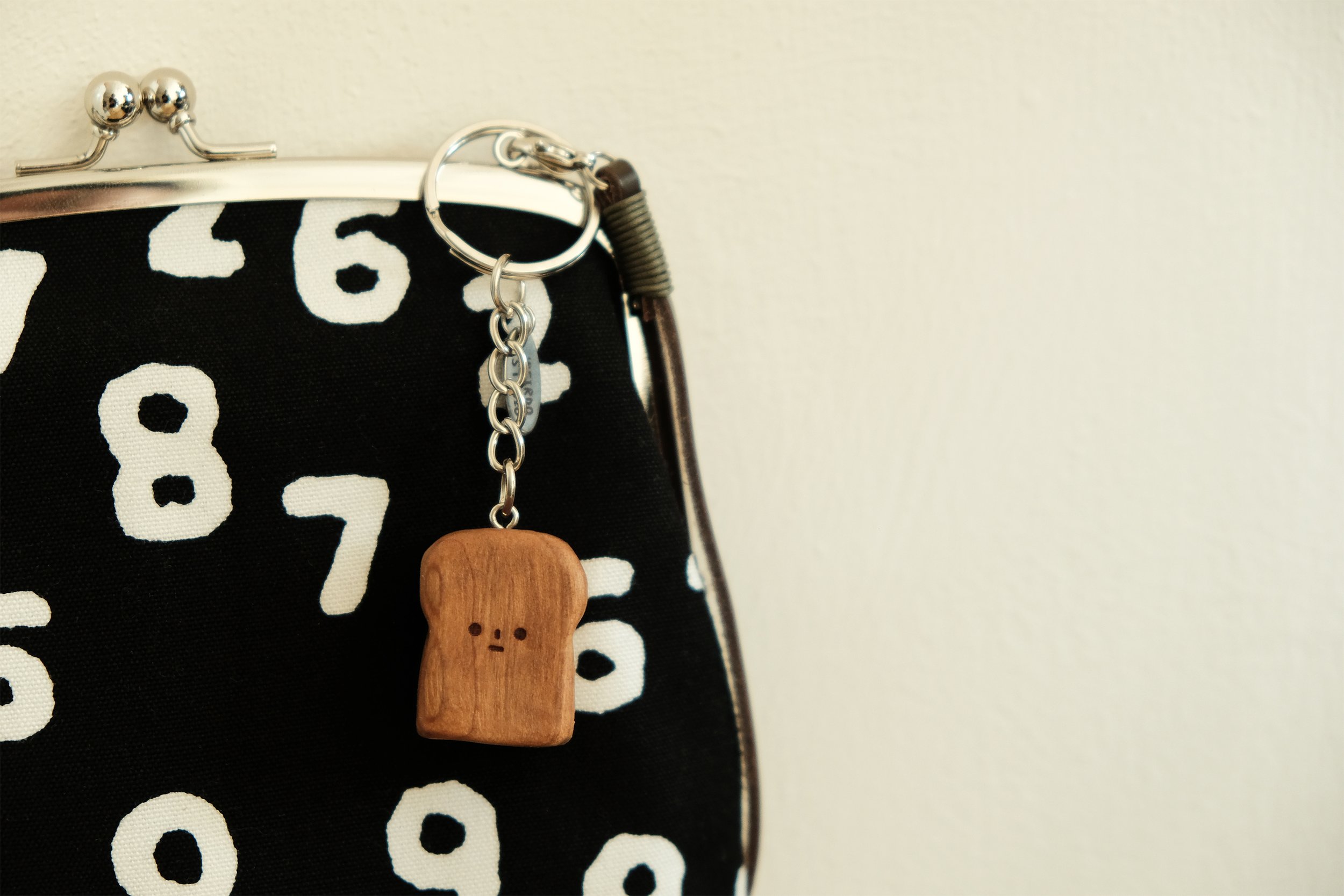 White Bread | Key Chain | Handmade Wooden Carving