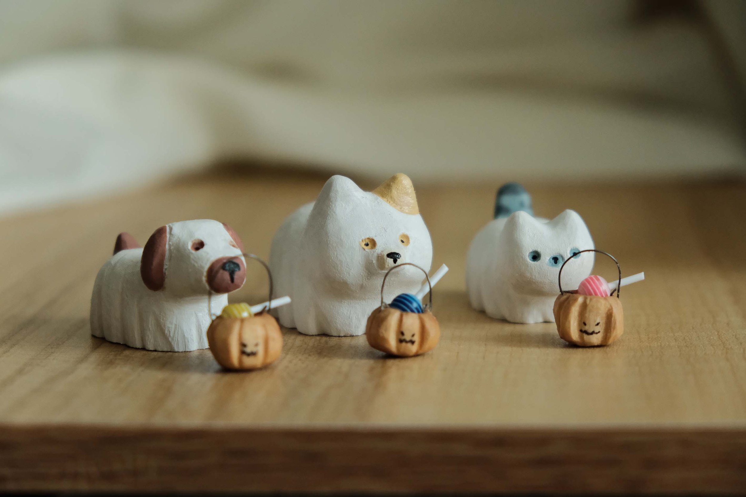 Trick or Treat | Halloween Series | Handmade Wooden Animal Carving