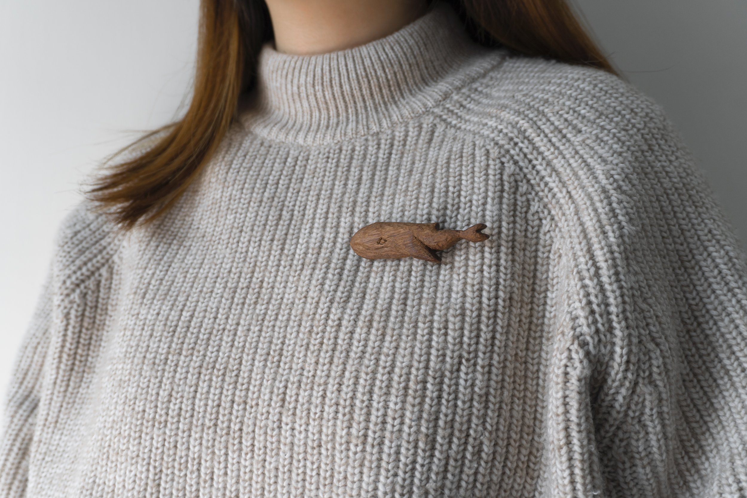 Whale | 30 Animal Series | Handmade Wooden Brooch