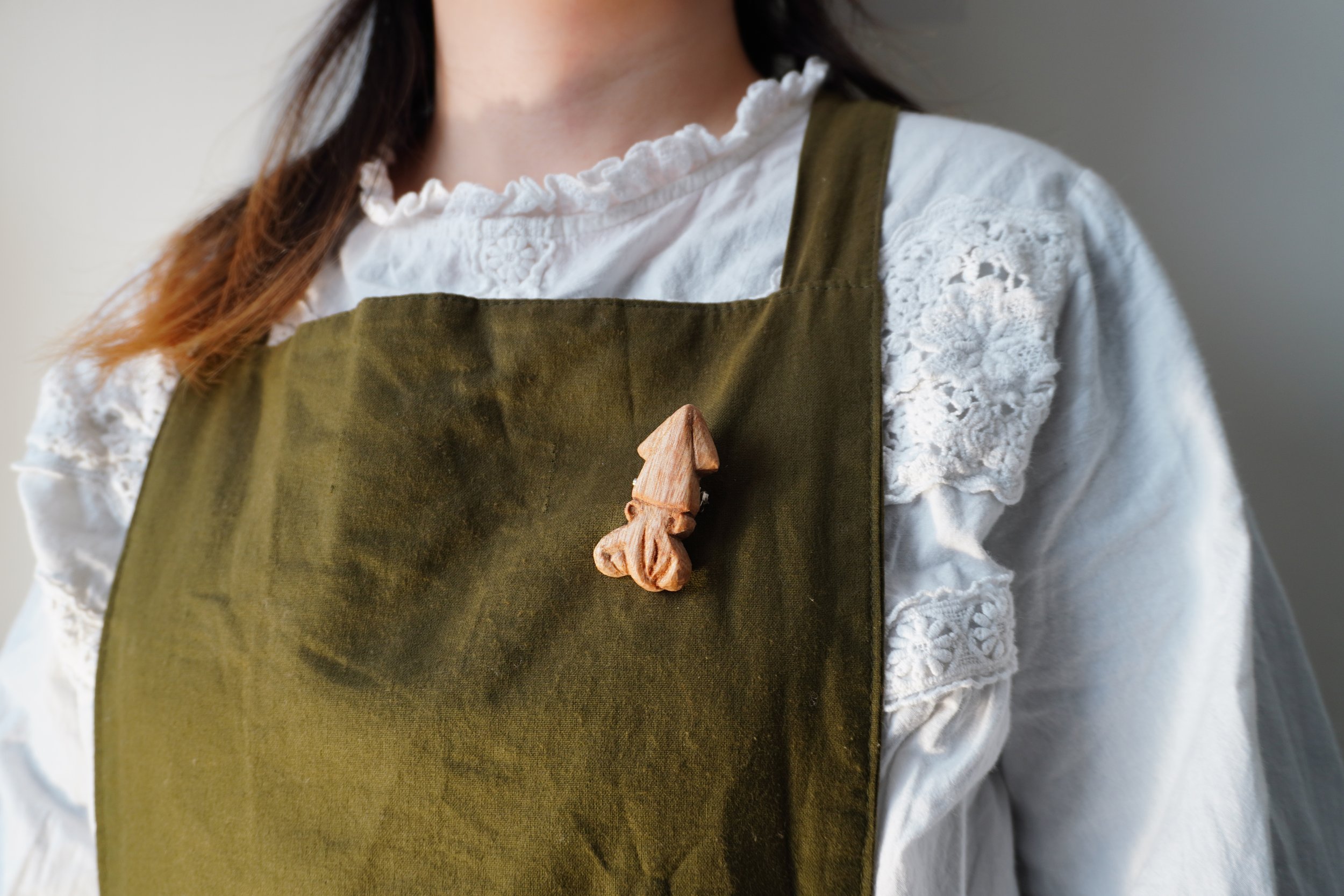 Squid | 30 Animal Series | Handmade Wooden Brooch