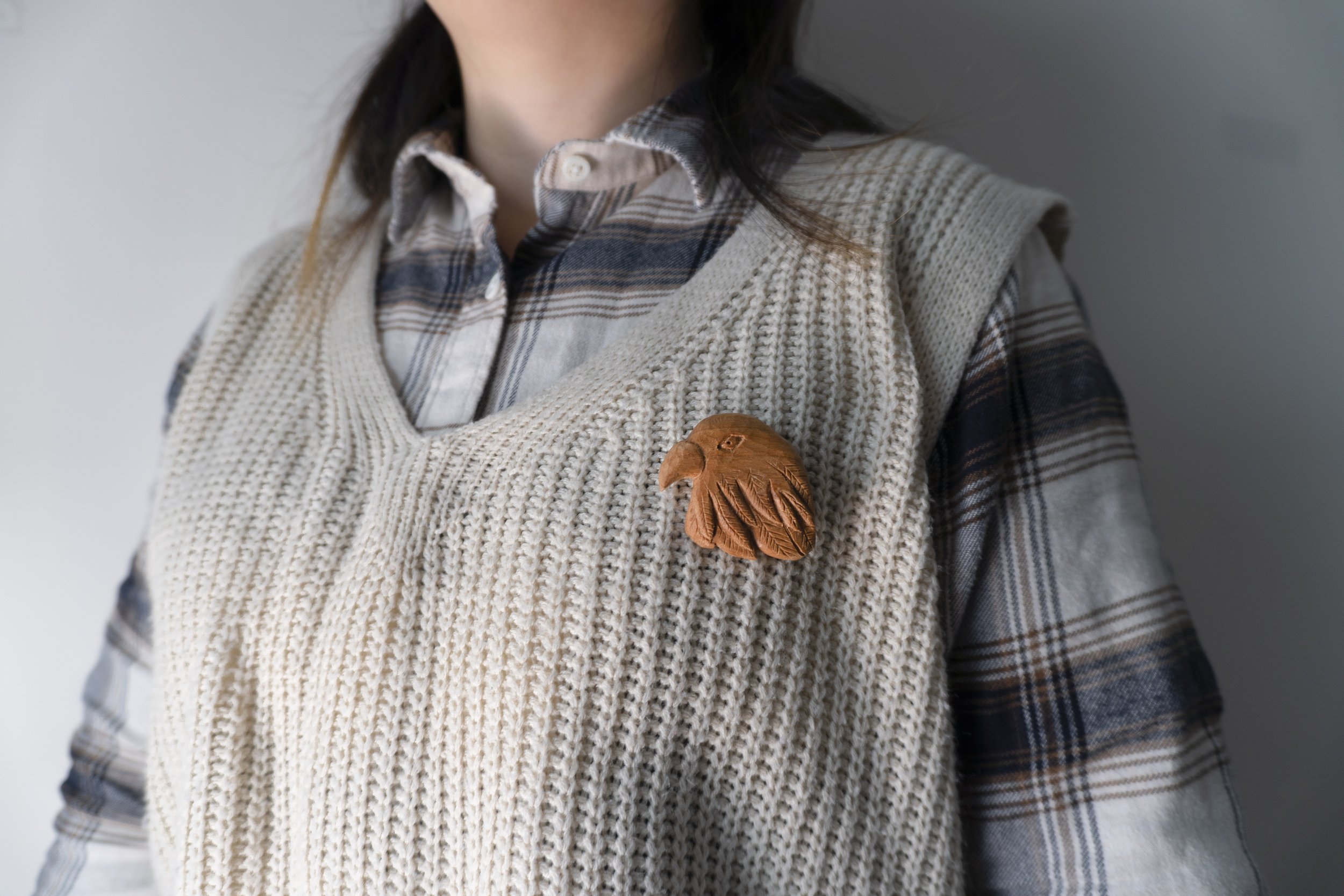 Eagle | 30 Animal Series | Handmade Wooden Brooch