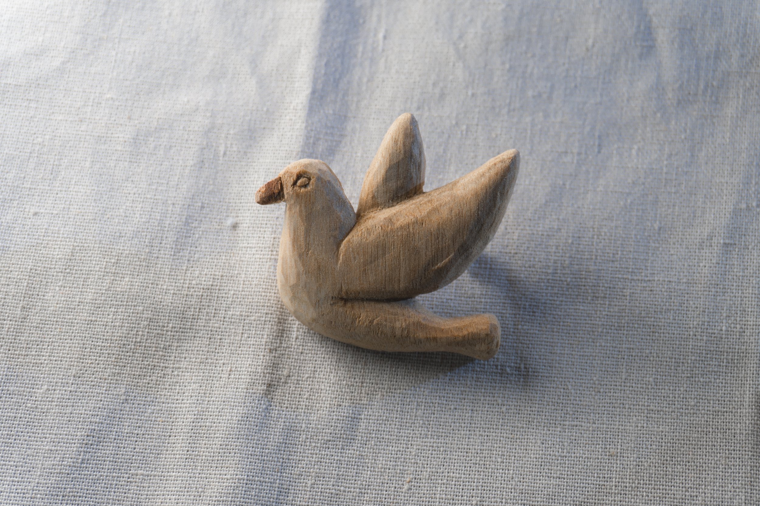 Whitedove | 30 Animal Series | Handmade Wooden Brooch