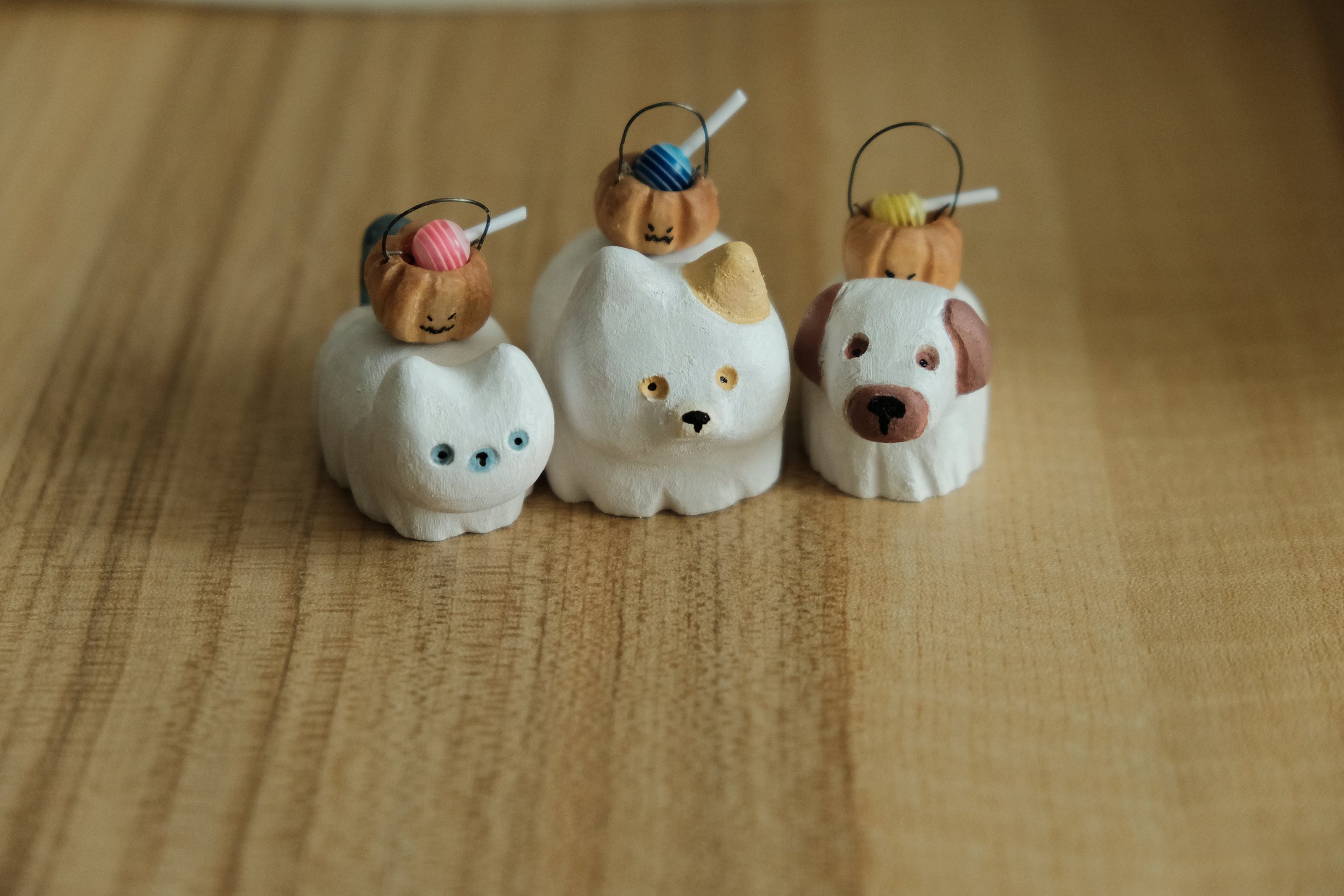 Trick or Treat | Halloween Series | Handmade Wooden Animal Carving