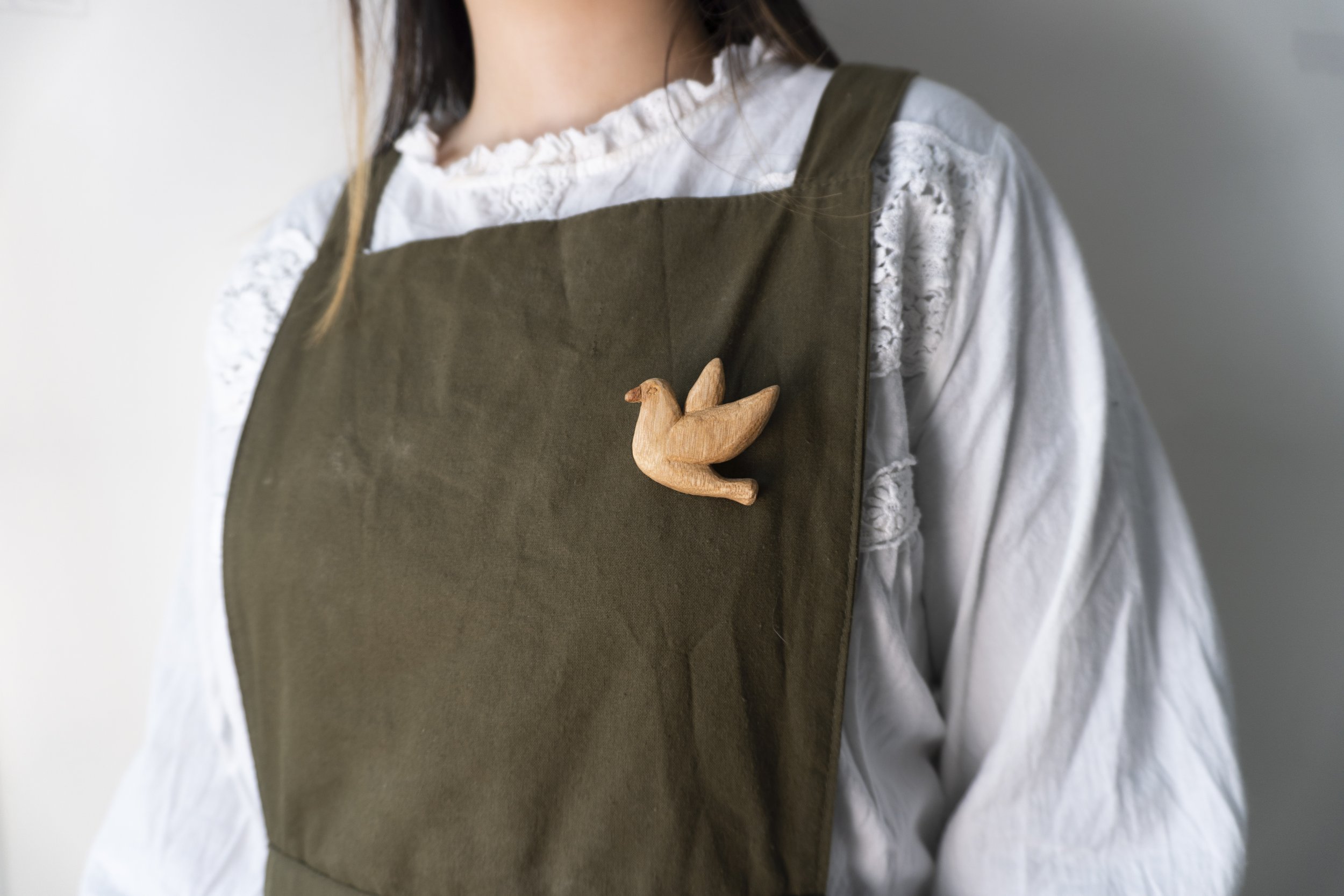 Whitedove | 30 Animal Series | Handmade Wooden Brooch