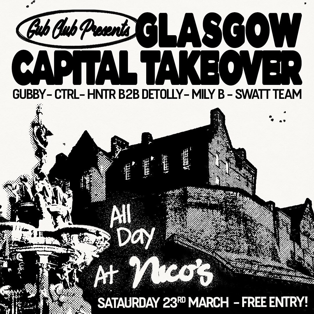 Artwork for @gubby.fm next event at nicos 🏴󠁧󠁢󠁳󠁣󠁴󠁿