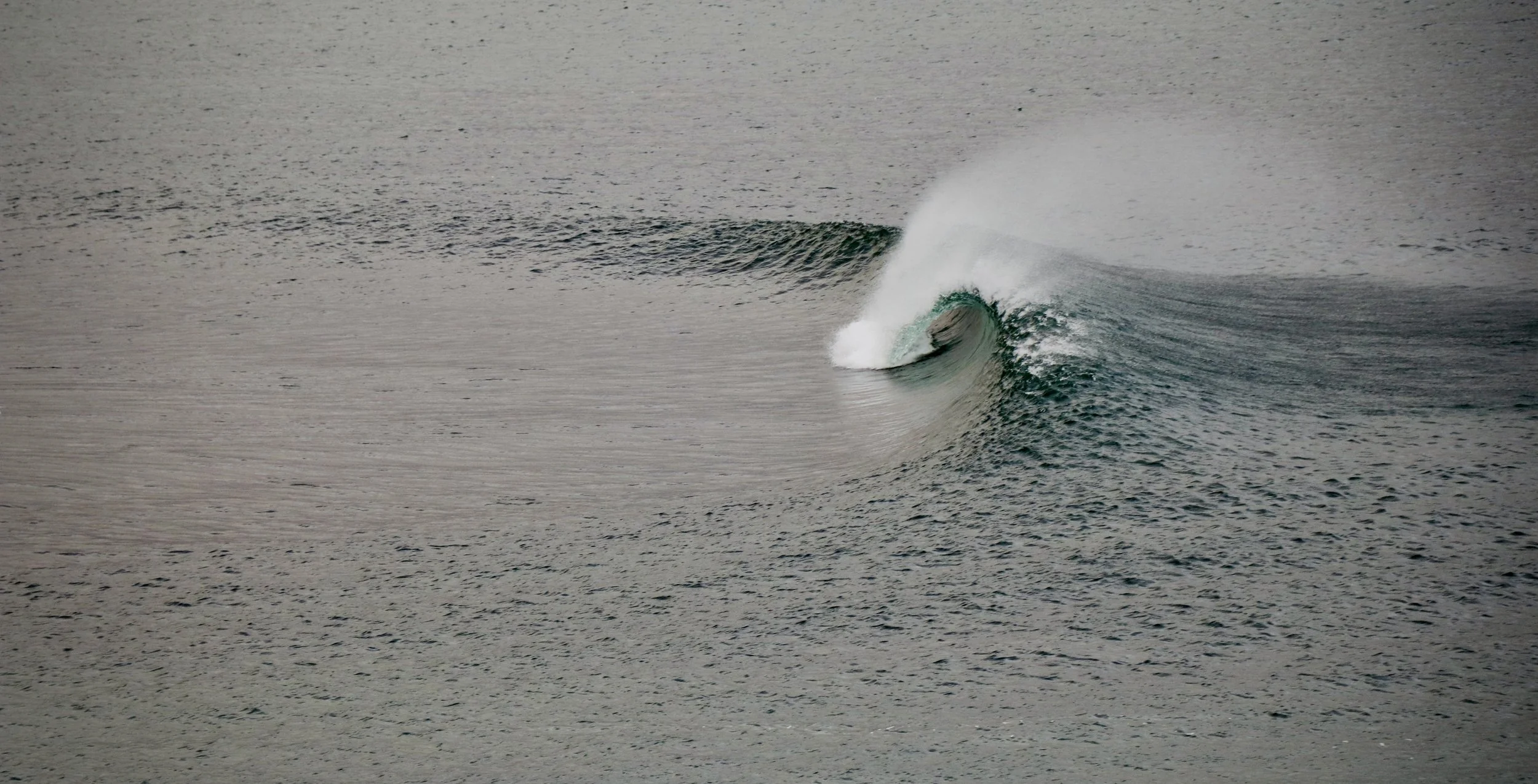 Powerful ocean wave approaching the shoreline