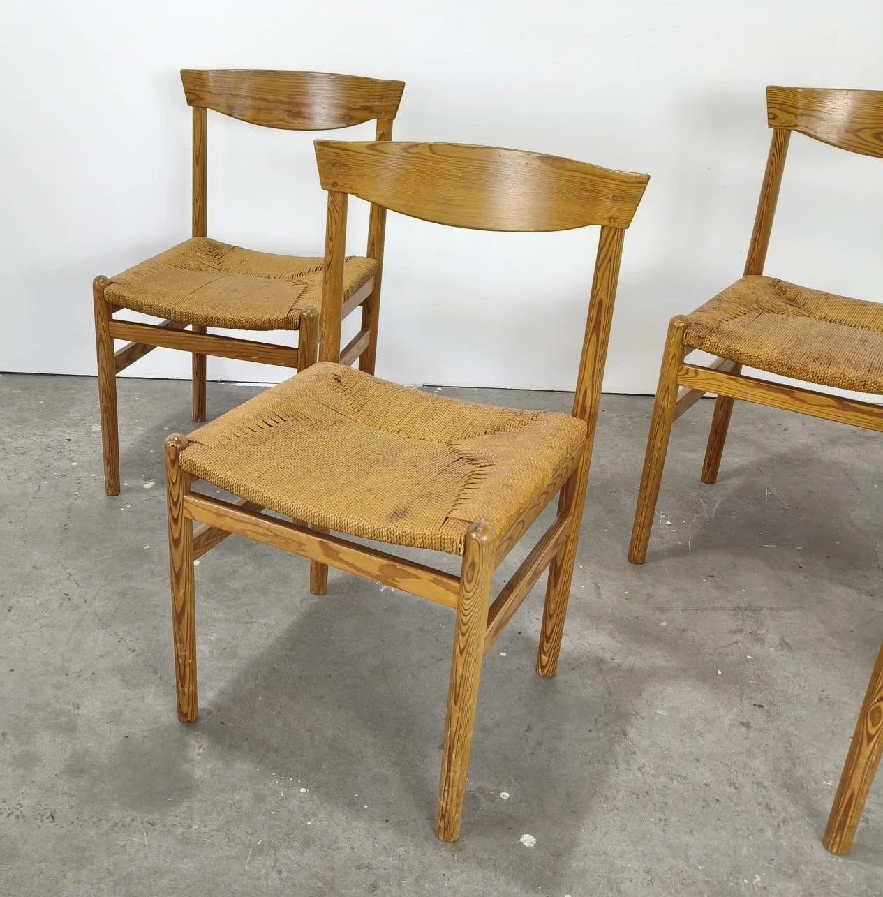 Mid Century wicker dining chairs