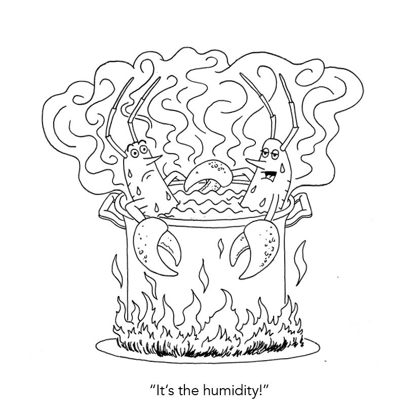 If you&rsquo;ve ever felt like one of these lobsters, drop a 🔥 in the comments!
Tag a friend who&rsquo;s always blaming the weather 😅👇
#CartoonistLife #FunnyIllustration #InkedArt #Webcomics #ArtHumor&quot;