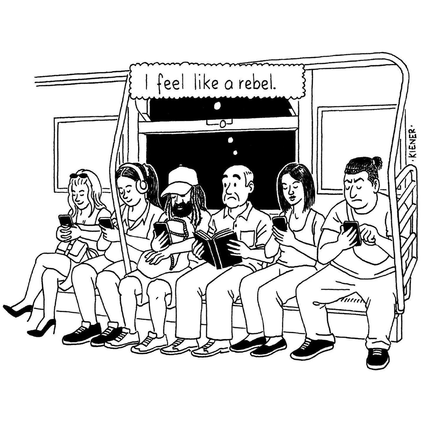 too many people hanging on their phones these days... 🤪

#cartoonillustration #editorialillustration #visualstorytelling #dailyillustration #blackandwhiteillustration #lineart #illustratorsoninstagram #subwaycreatures #subwaylife #modernlife #phonea