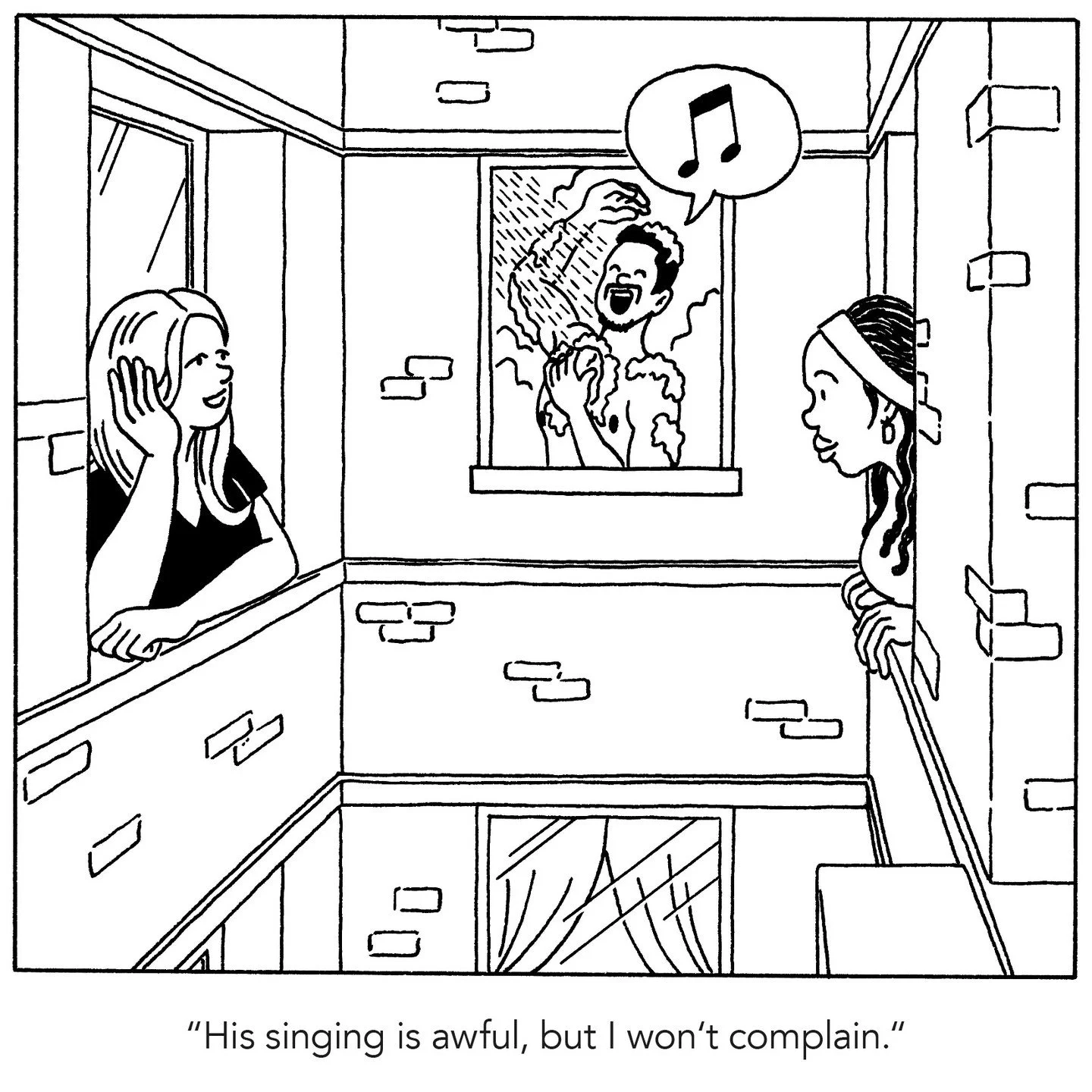 if you ever lived in one of those distinctive working class houses in uptown you probably know what i mean.. 😂

#cartoonist #illustrationdaily #windowview #shower #yard #peopleofnewyorkcity