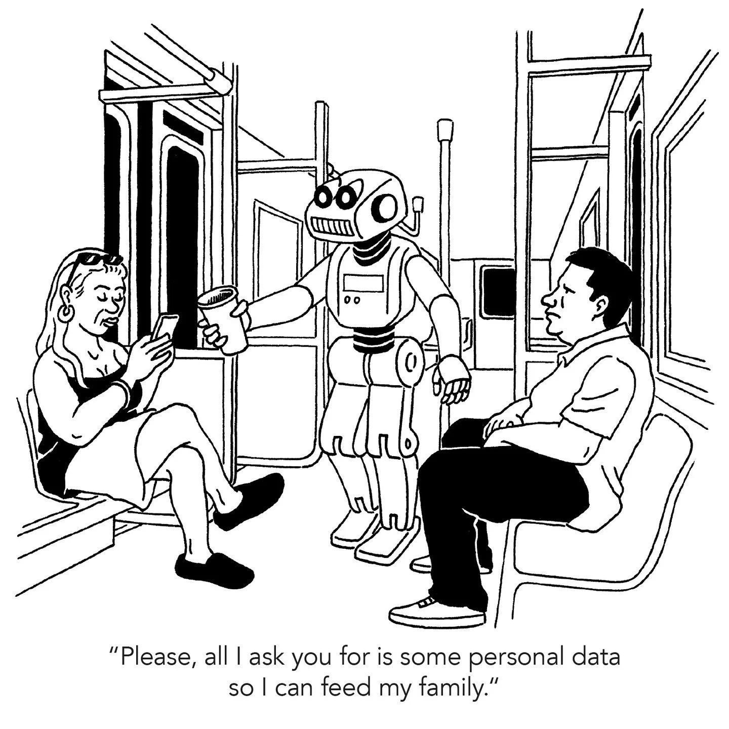 ai is begging for your personal data... 😉

#cartoon #lineart #blackandwhiteart #dataprivacy #digitalage #aicartoon #privacymatters #techhumor