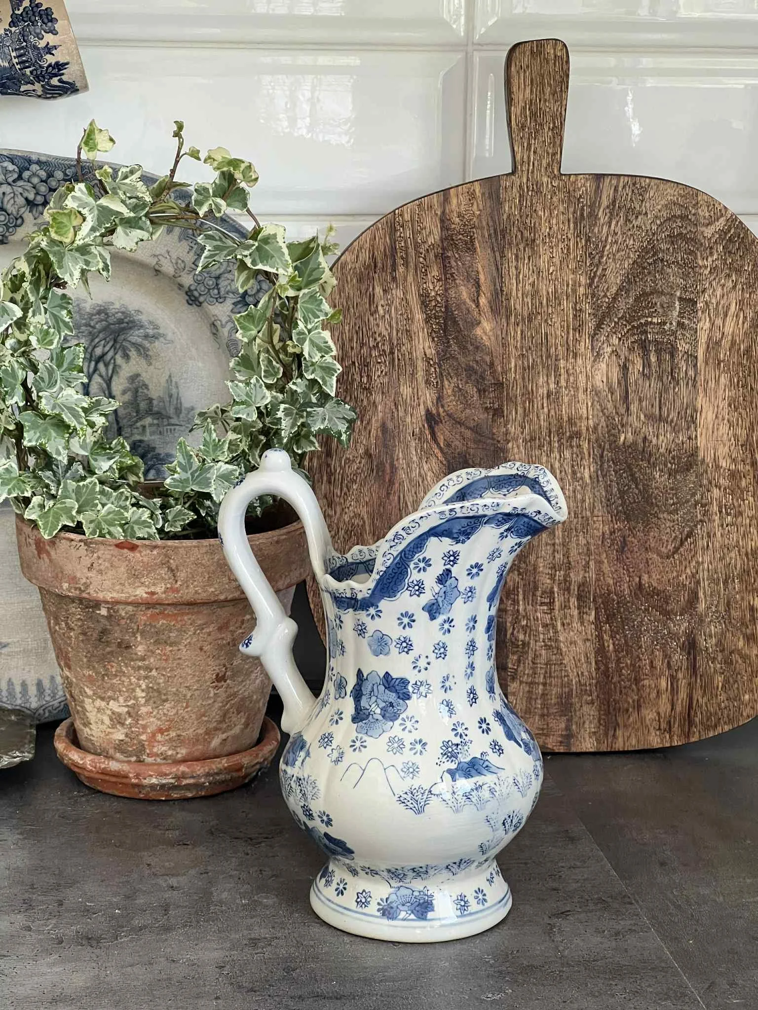 Vintage Blue and White Jug