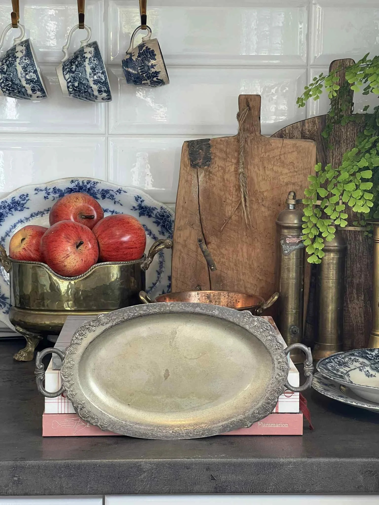 Vintage Embossed Silver Tray