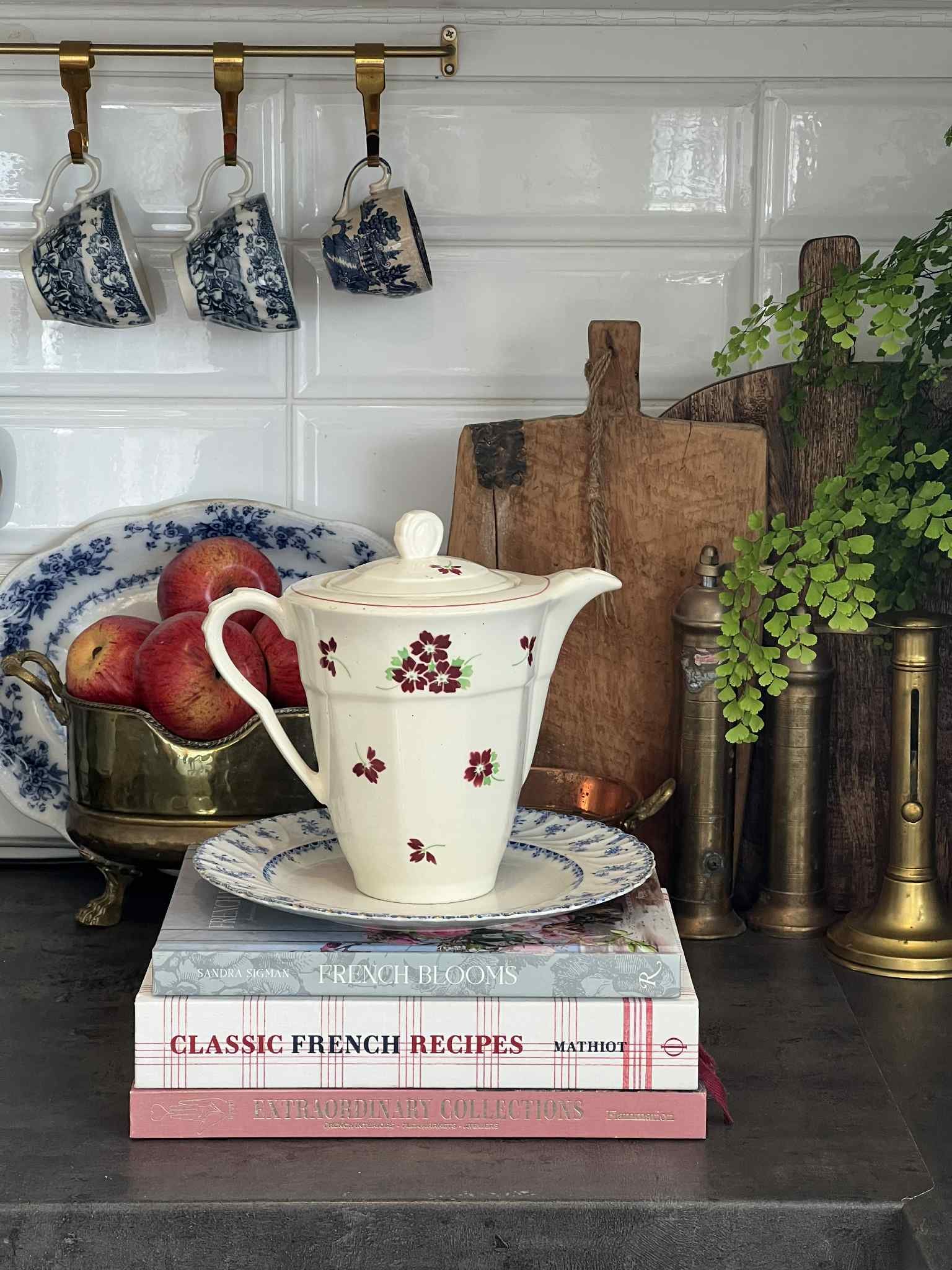 Vintage French Floral Teapot