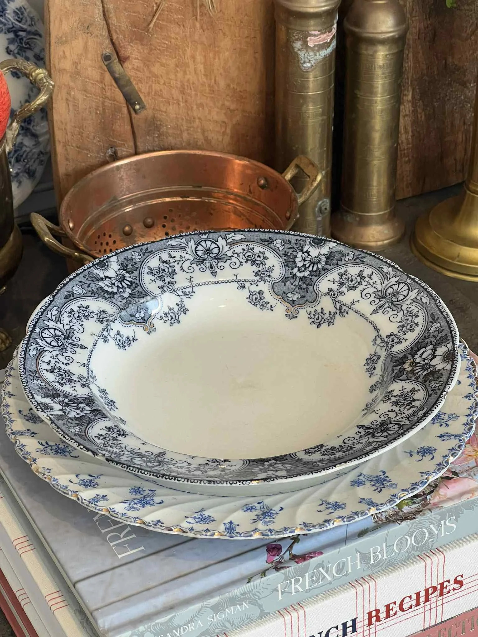 Vintage Blue and White Soup Bowl