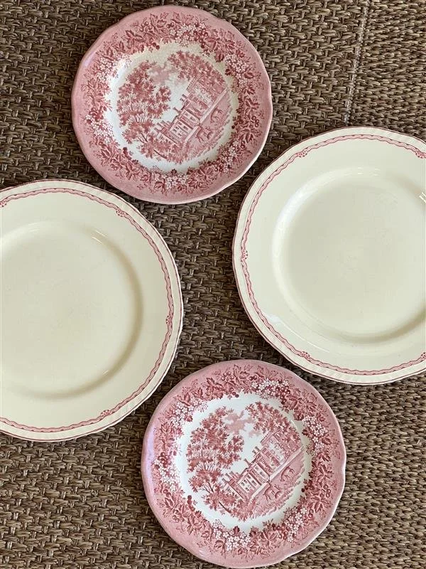 Pretty in Pink Vintage Plates