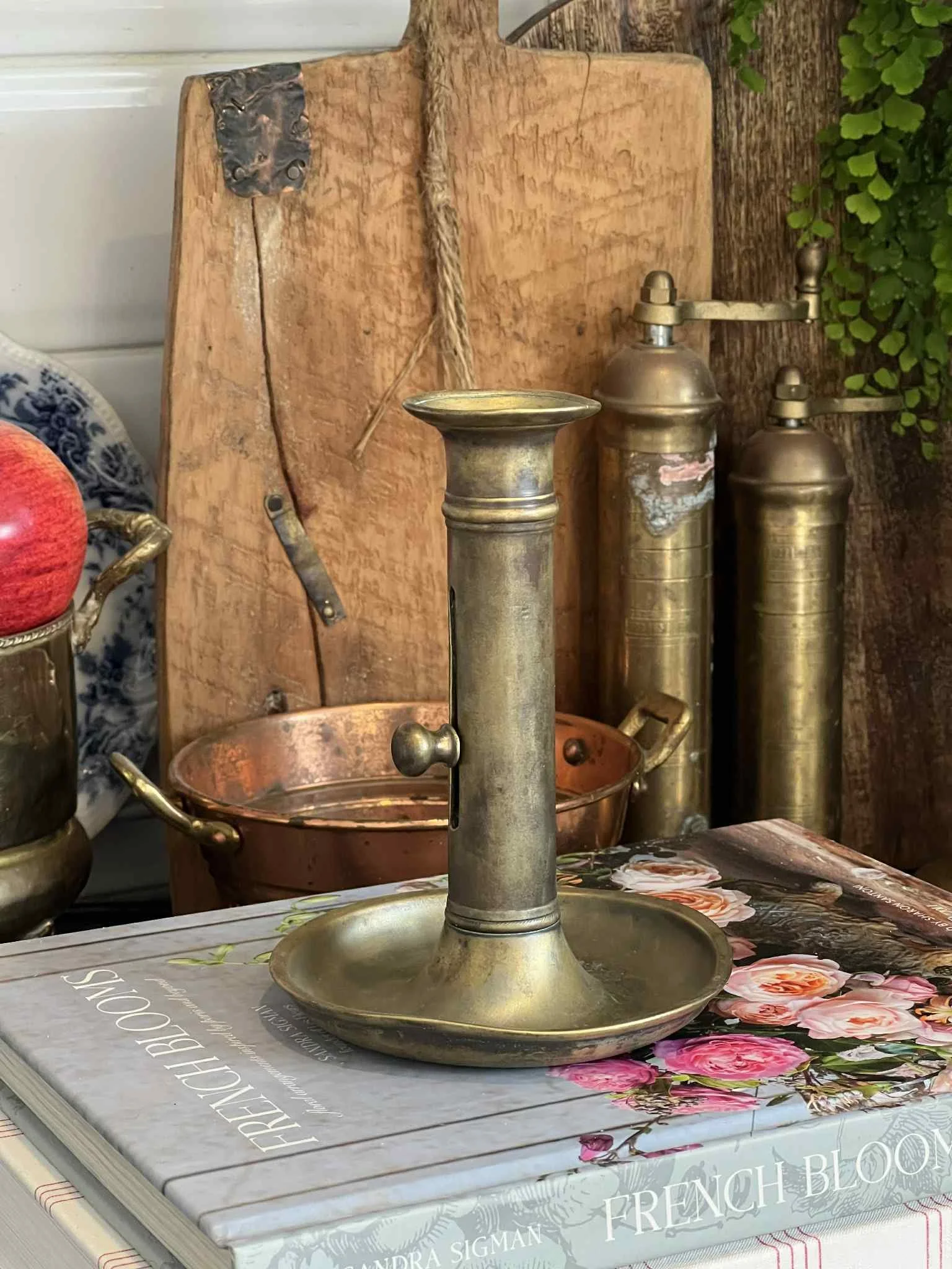 Vintage Burnished Brass Candle Holder