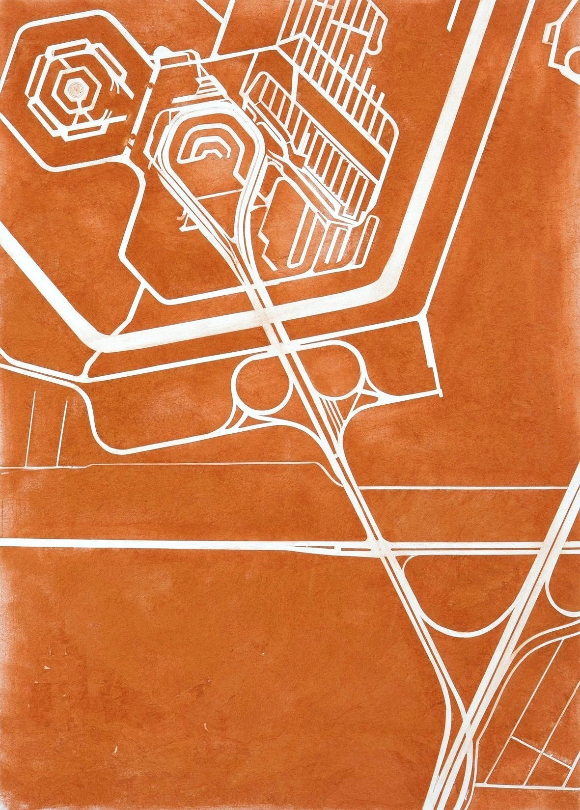 Global Grounds No 3 (Berlin Tegel), Papierschnitt, Zeichenkarton, Pigmente, 102 x 73 cm, 2011