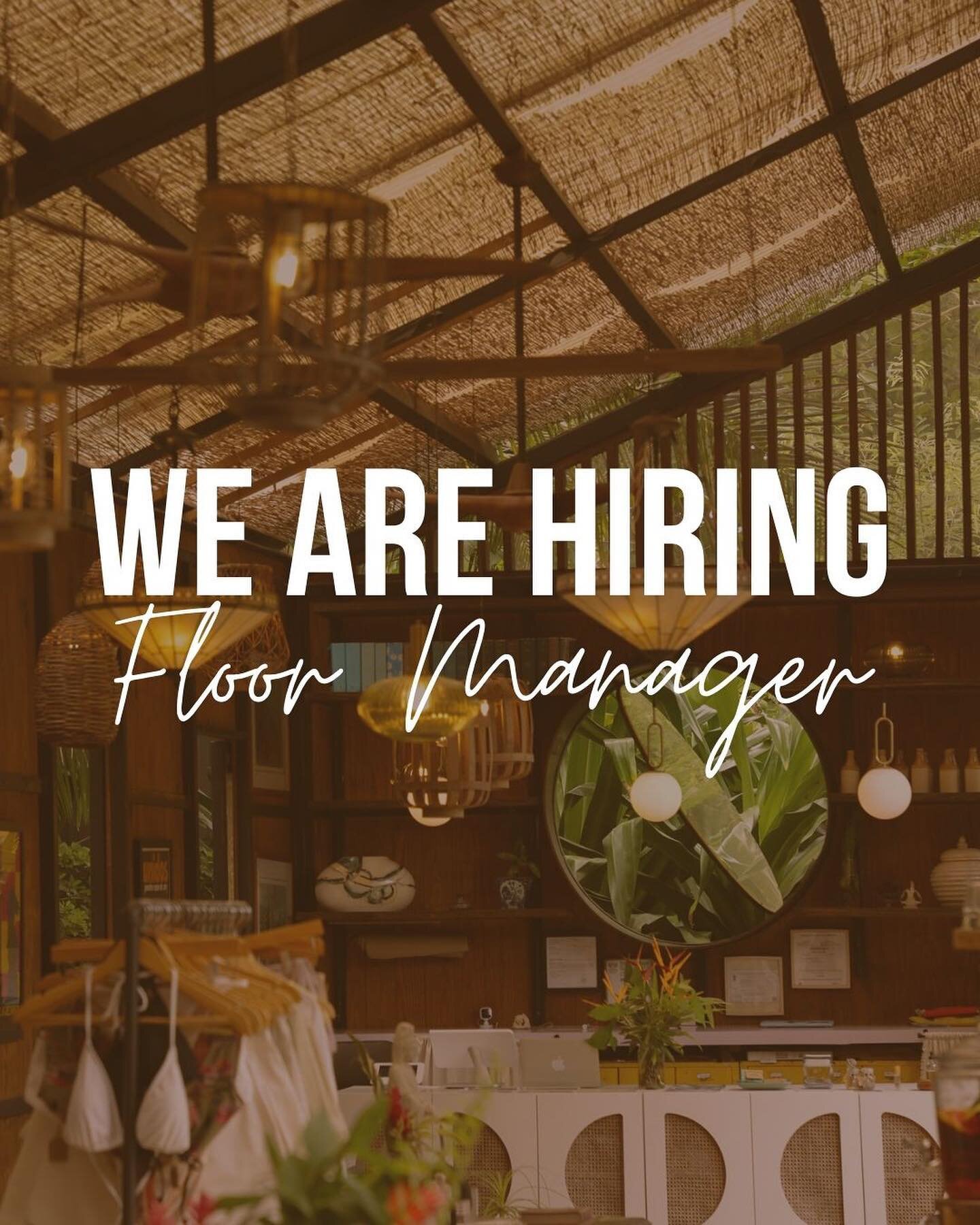 Exciting News at Finca Victoria!✨

We&rsquo;re thrilled to announce that we are growing our team and the search is on for a dedicated Floor Manager. 

📋Swipe left for all the details and requirements.
If you&rsquo;re ready to bring your expertise to