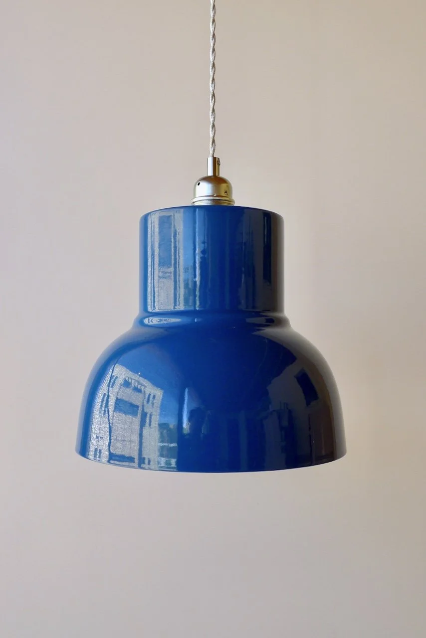 Petrol Blue OFICINA Enamel Lamp, Ready to ship