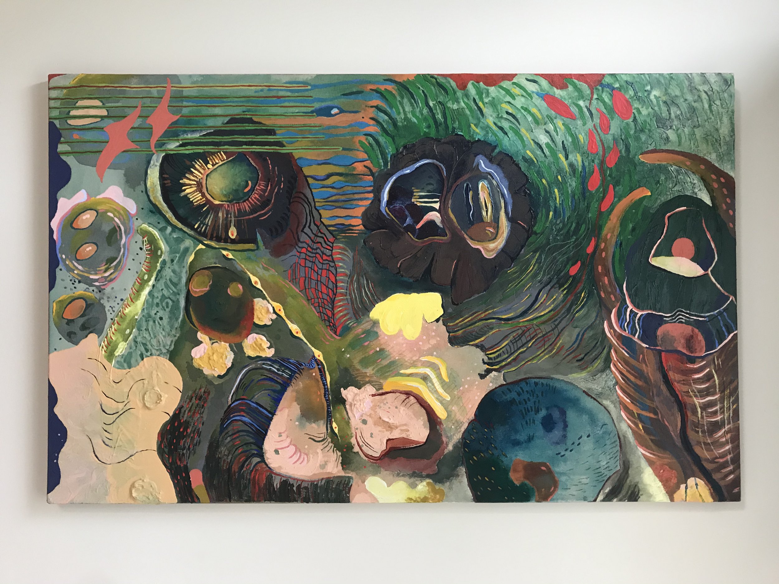 Hazey - acrylic on stretched canvas - 26 x 42 inches