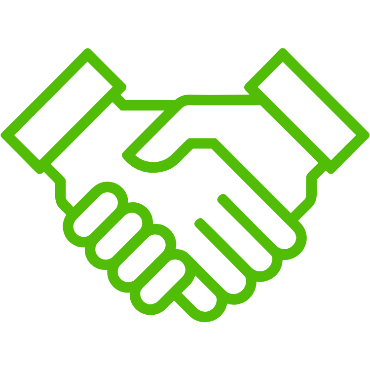 Green line and bar graph showing upward growth.