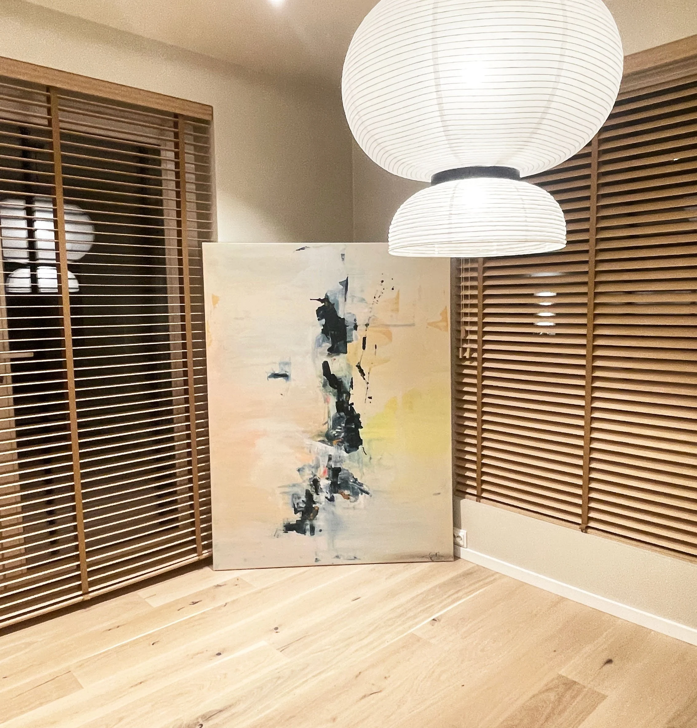 solen står opp  160x120 cm Blandet teknikk