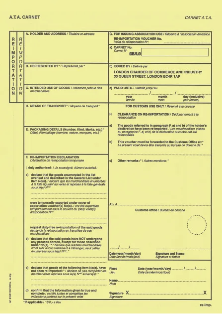  Reimportation Voucher 
