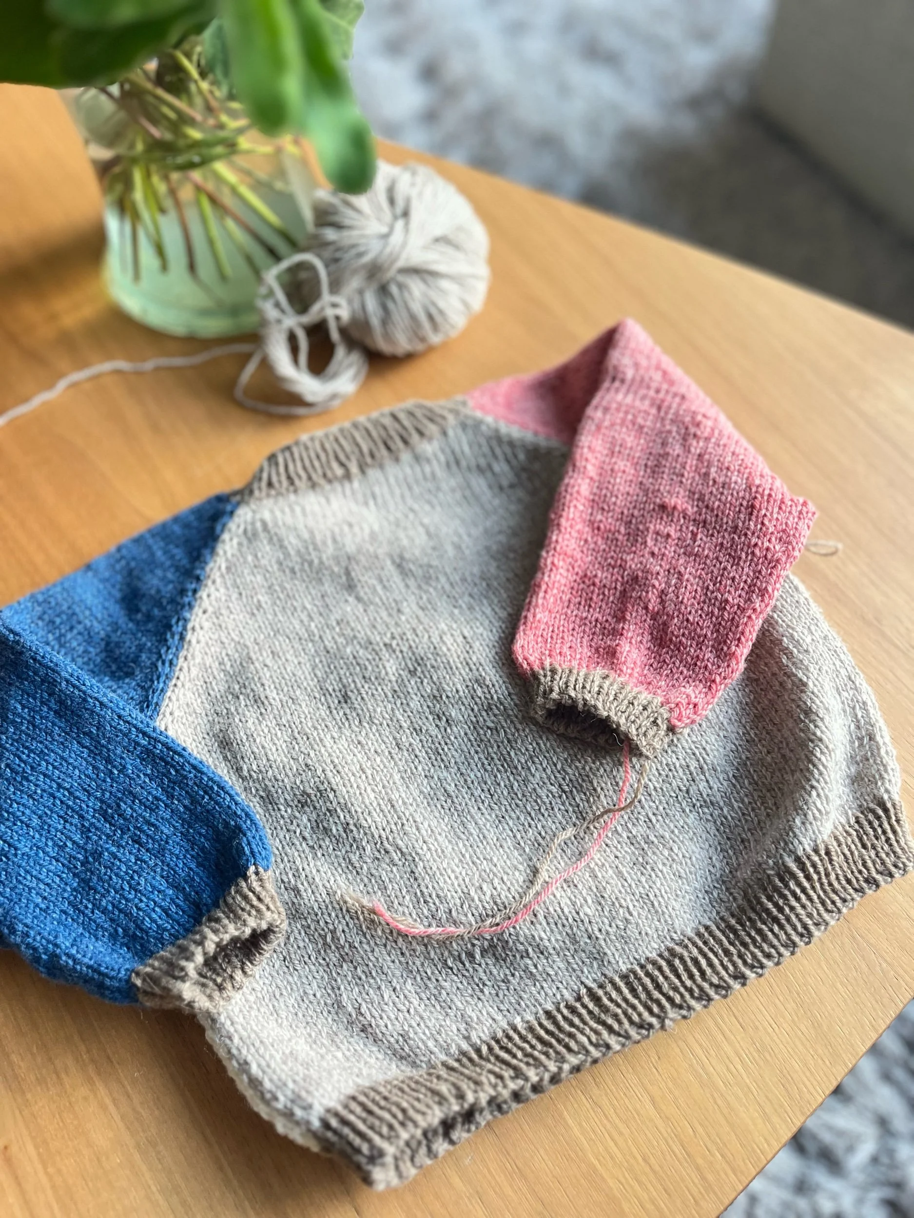 pull enfant Charlotte tricot top-down sans couture - style color block