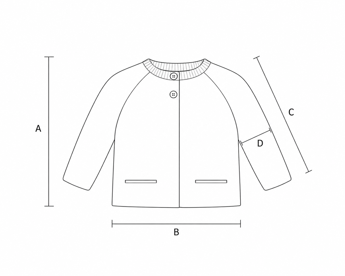 Augmentations raglan du gilet bébé Fastoche