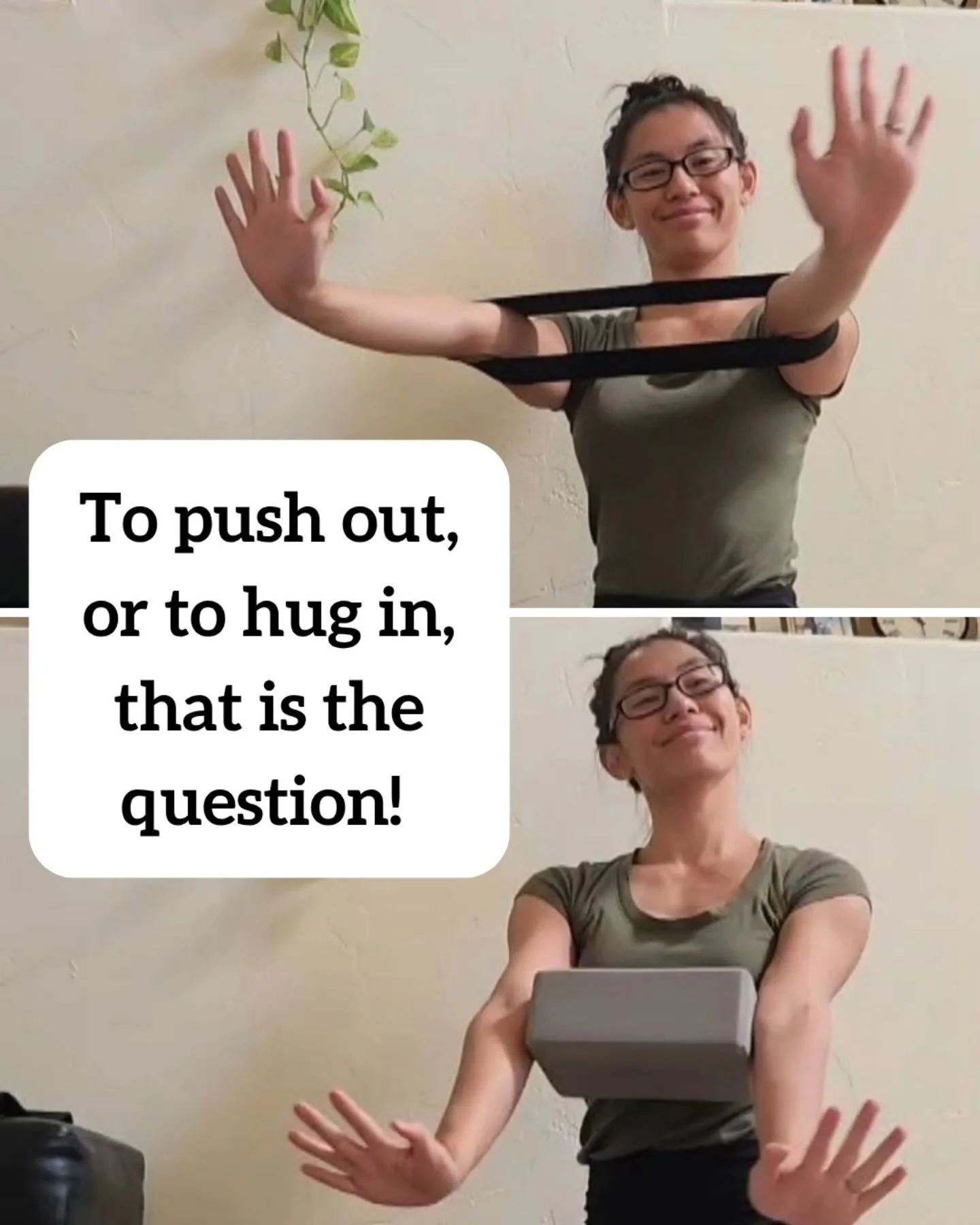 To push out or, or to hug in, that is the question.&nbsp;

In contortion (and all movement), how you create tension determines what you&rsquo;re training.

Some shapes call for expanding outward like a star ✨ Others demand pulling everything inward l