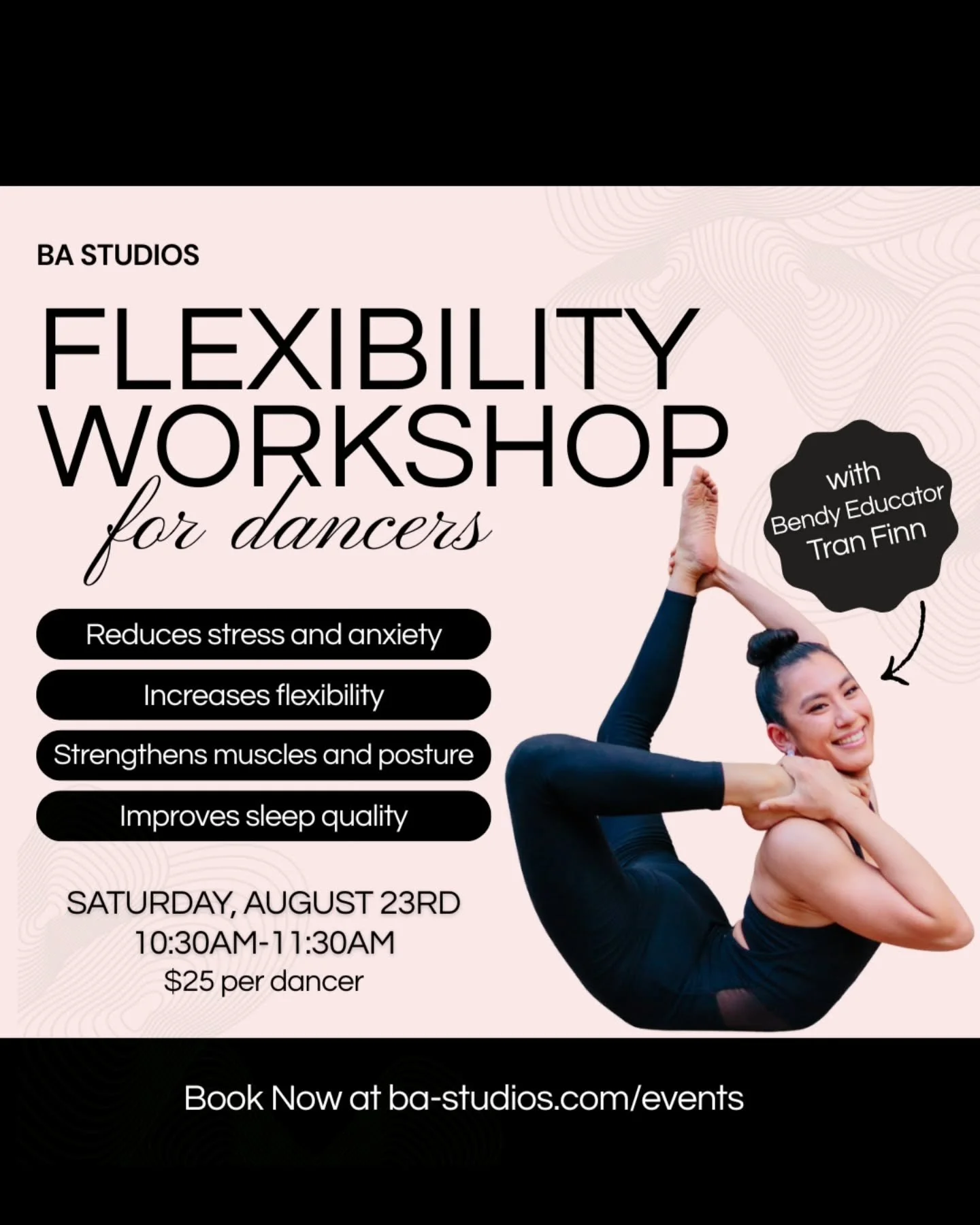 🩰Tucson dancers, come join me for a workshop at @bastudiosaz ✨

🗓️ Sat. Aug. 23rd 10:30-11:30am
💸 $25/participant
👯 Open to all levels
📍3621 N. Campbell Ave. (Prince and Campbell)
🌐 Register at ba-studios.com/events 

We'll be diving deep into 