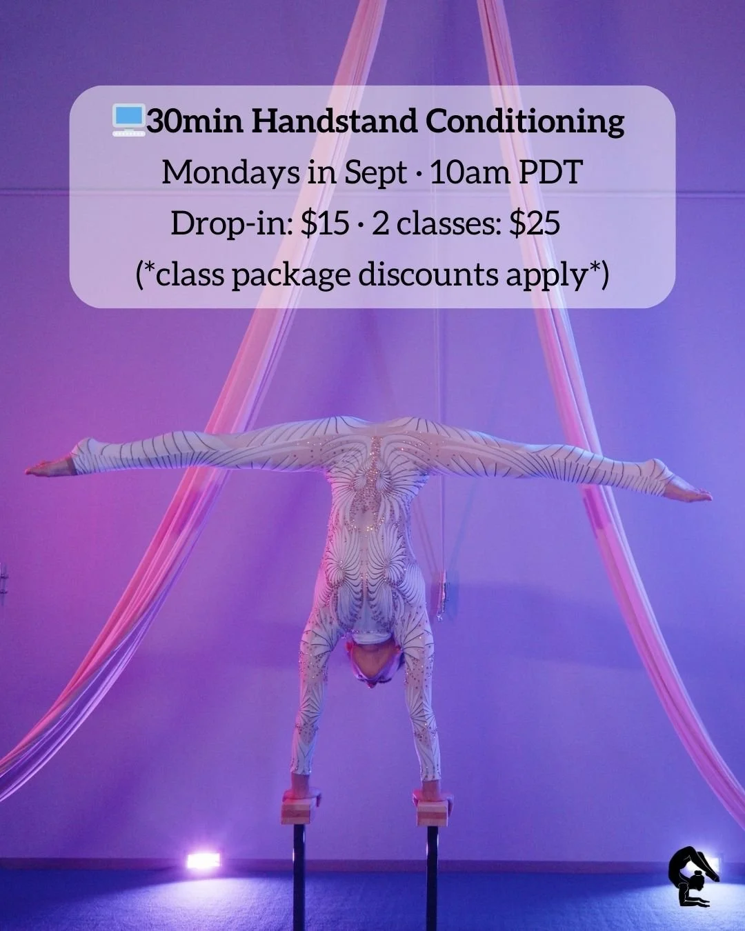 ✨ September Update ✨
Handstand Conditioning will be 30 minutes long this month. Short, spicy, and packed with drills to level up your handstand game!

And yes, you'll catch a cameo from my assistant coach, toddler Mei 👶💪

💲 Drop-ins: $15
💲 2 clas