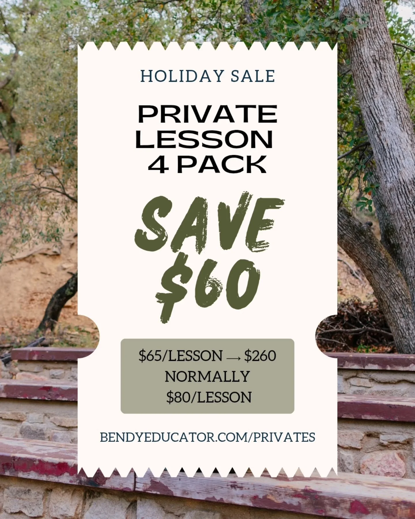 Only a few more private lesson packs available for the holiday sale. Valid through 12/7 for one on one private instruction, can be used anytime within 120 days of purchase🤗