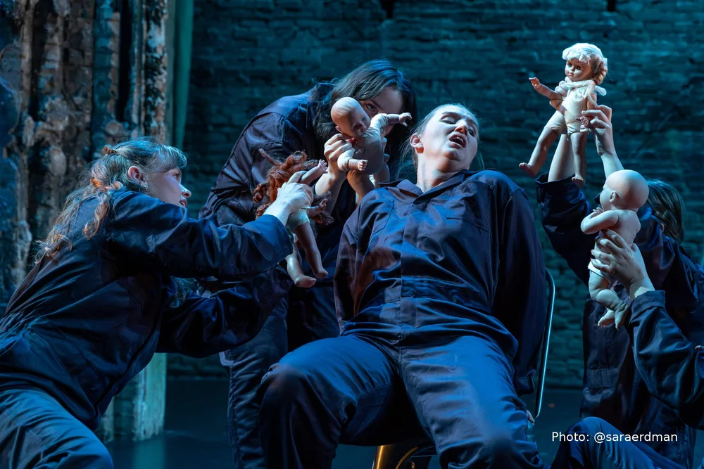 Production photo from Combustible Company&rsquo;s Machinal at the Southern Theater. Photo by Sara Erdman.