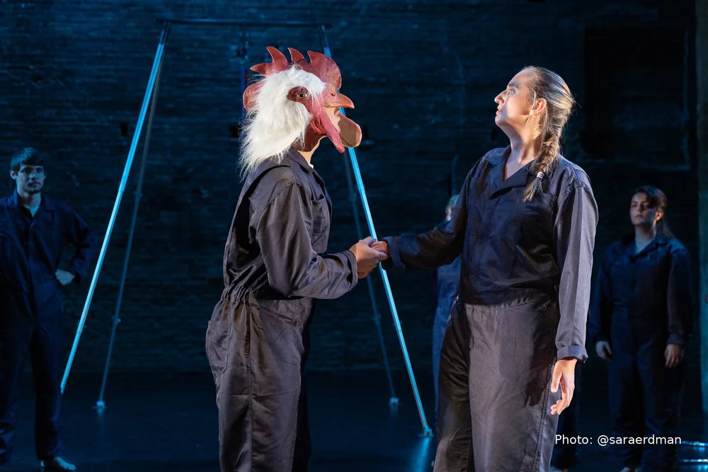 Production photo from Combustible Company&rsquo;s Machinal at the Southern Theater. Photo by Sara Erdman.