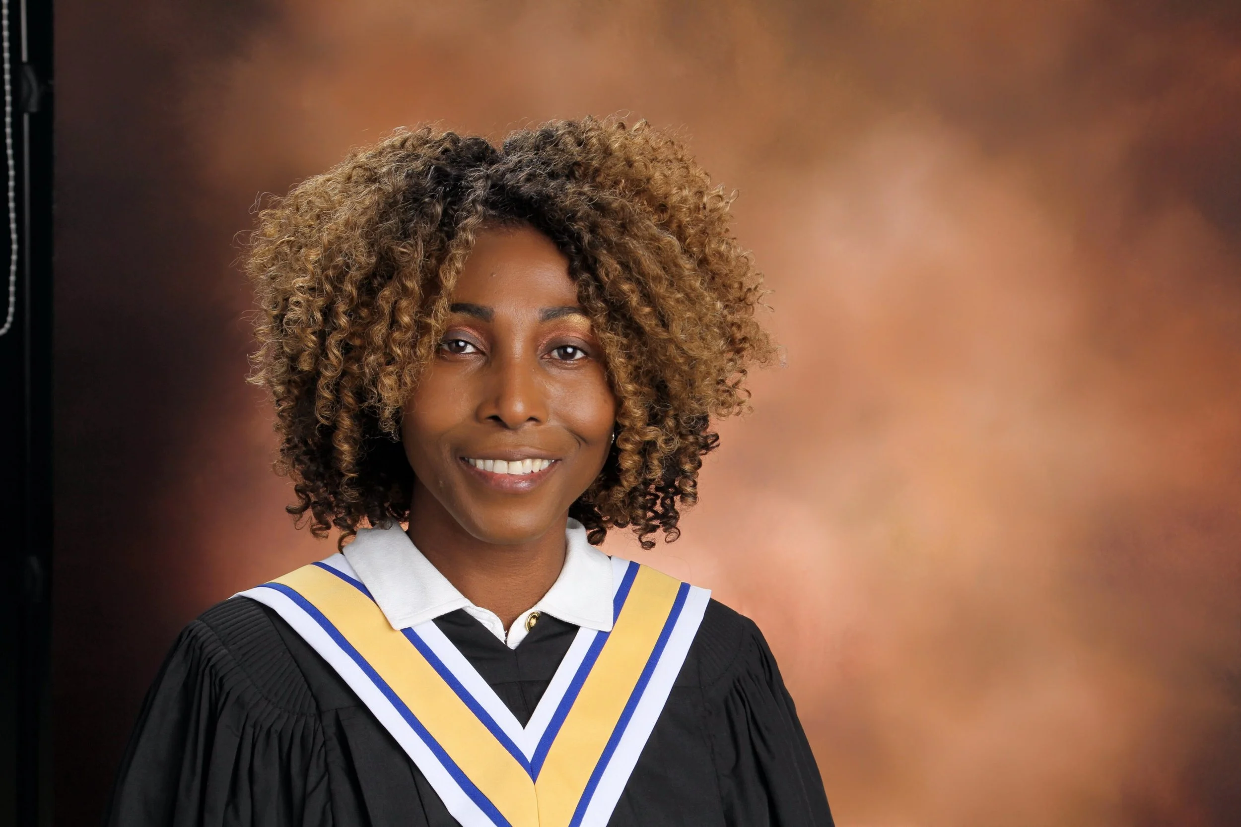 Salon customer with new long natural braids