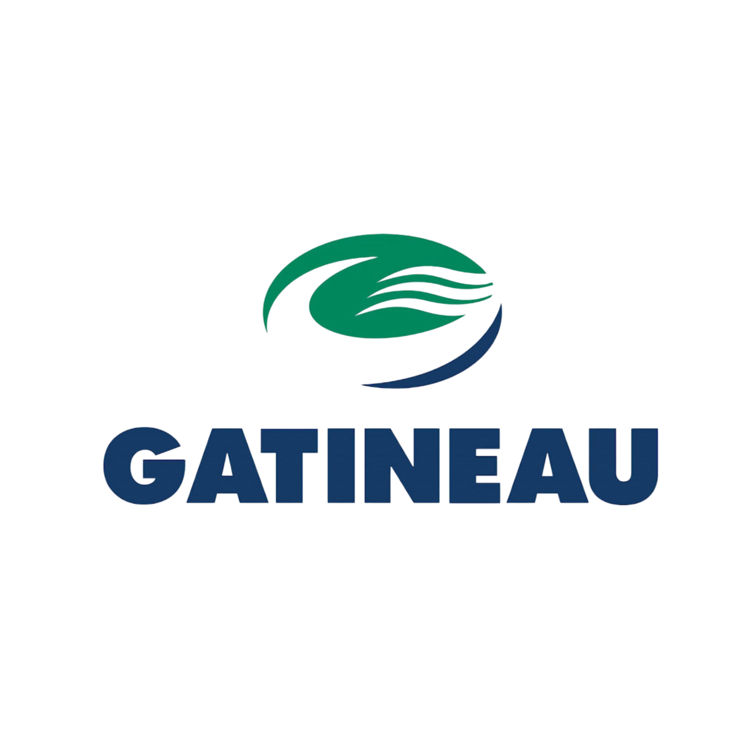 Gatineau logo with a stylized green and blue swoosh design above the text 'GATINEAU' in bold navy blue letters.